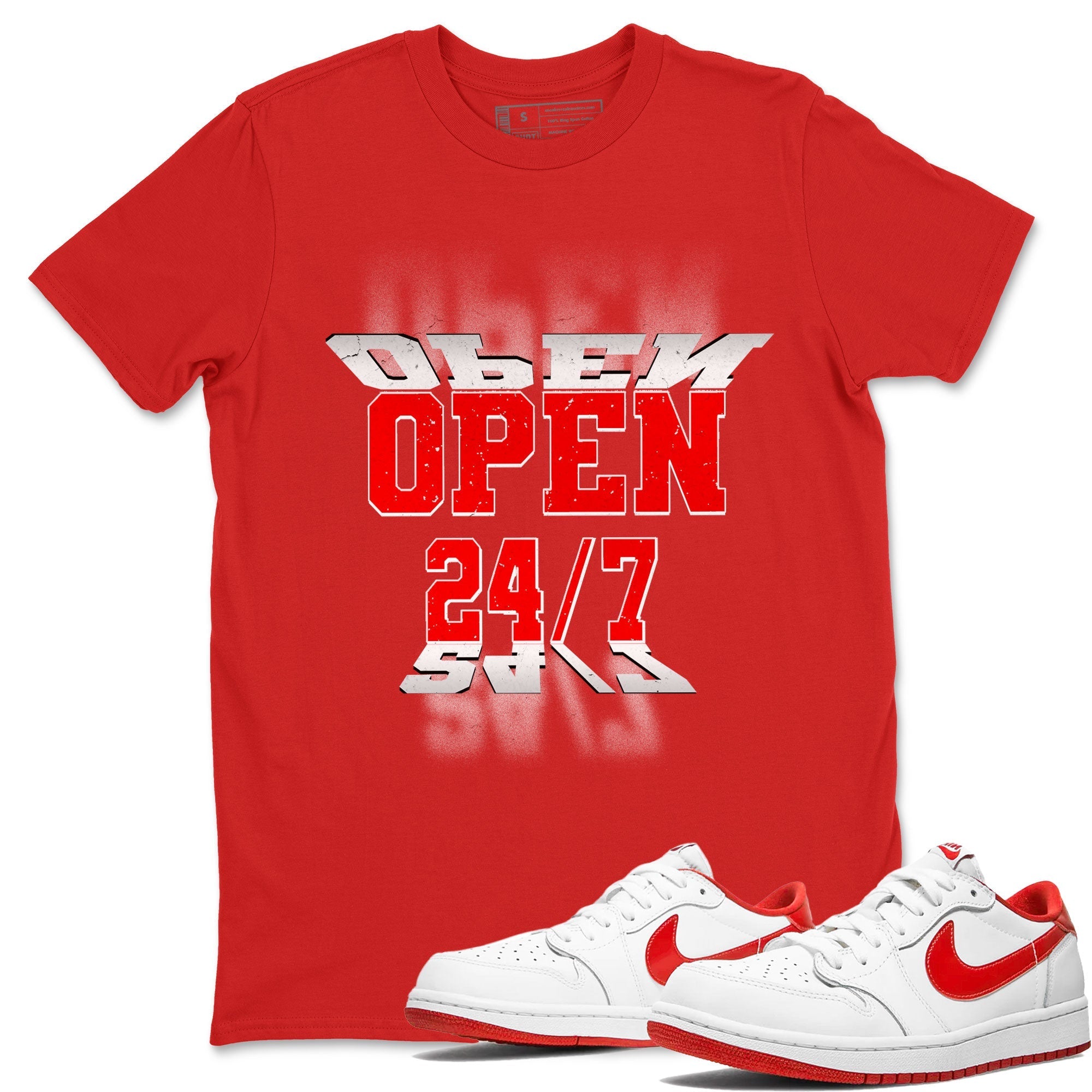 Open 24 7 snkmatch Tee - Air Jordan 1 University Red