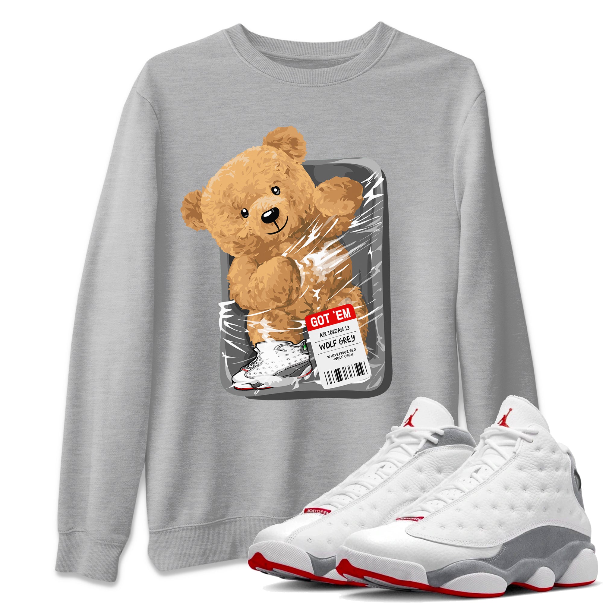Packaged Bear Unisex Tops - Air Jordan 13 Wolf Grey