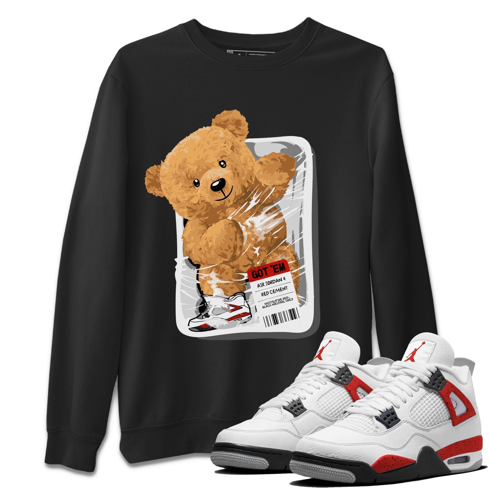 Packaged Bear Unisex Tops - Air Jordan 4 Red Cement