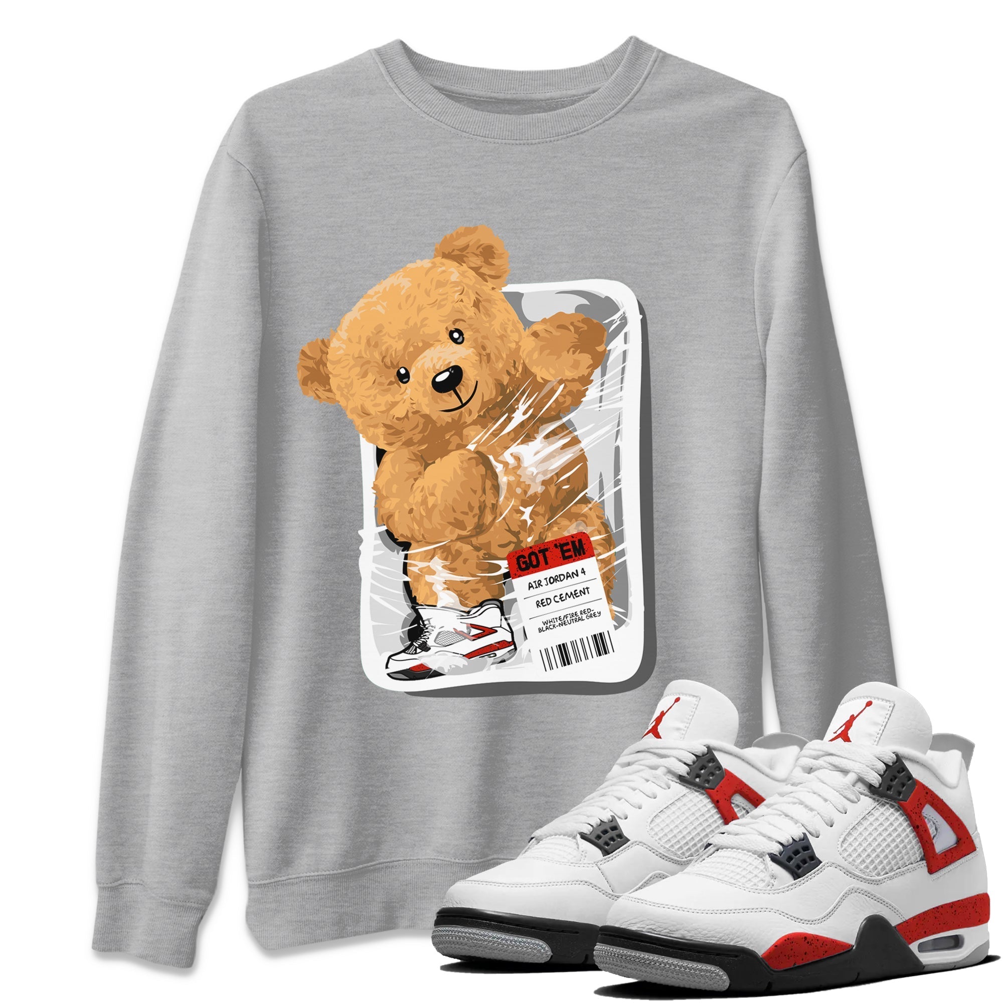 Packaged Bear Unisex Tops - Air Jordan 4 Red Cement