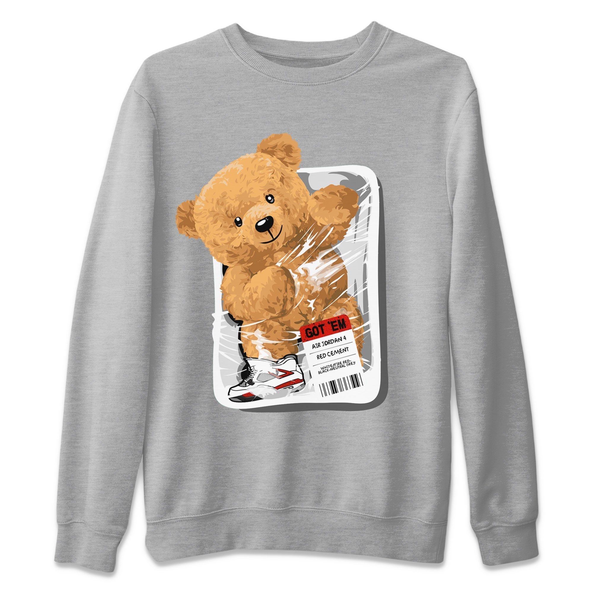 Packaged Bear Unisex Tops - Air Jordan 4 Red Cement