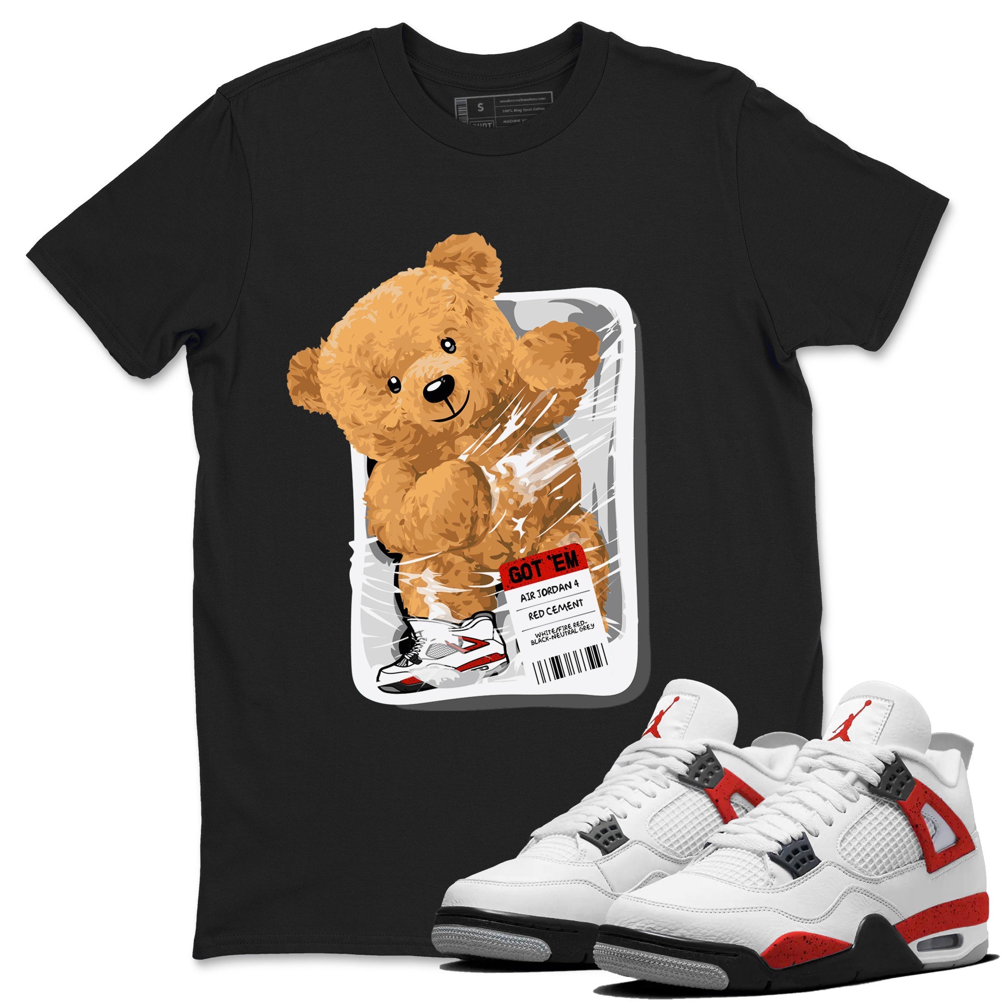 Packaged Bear Unisex Tops - Air Jordan 4 Red Cement