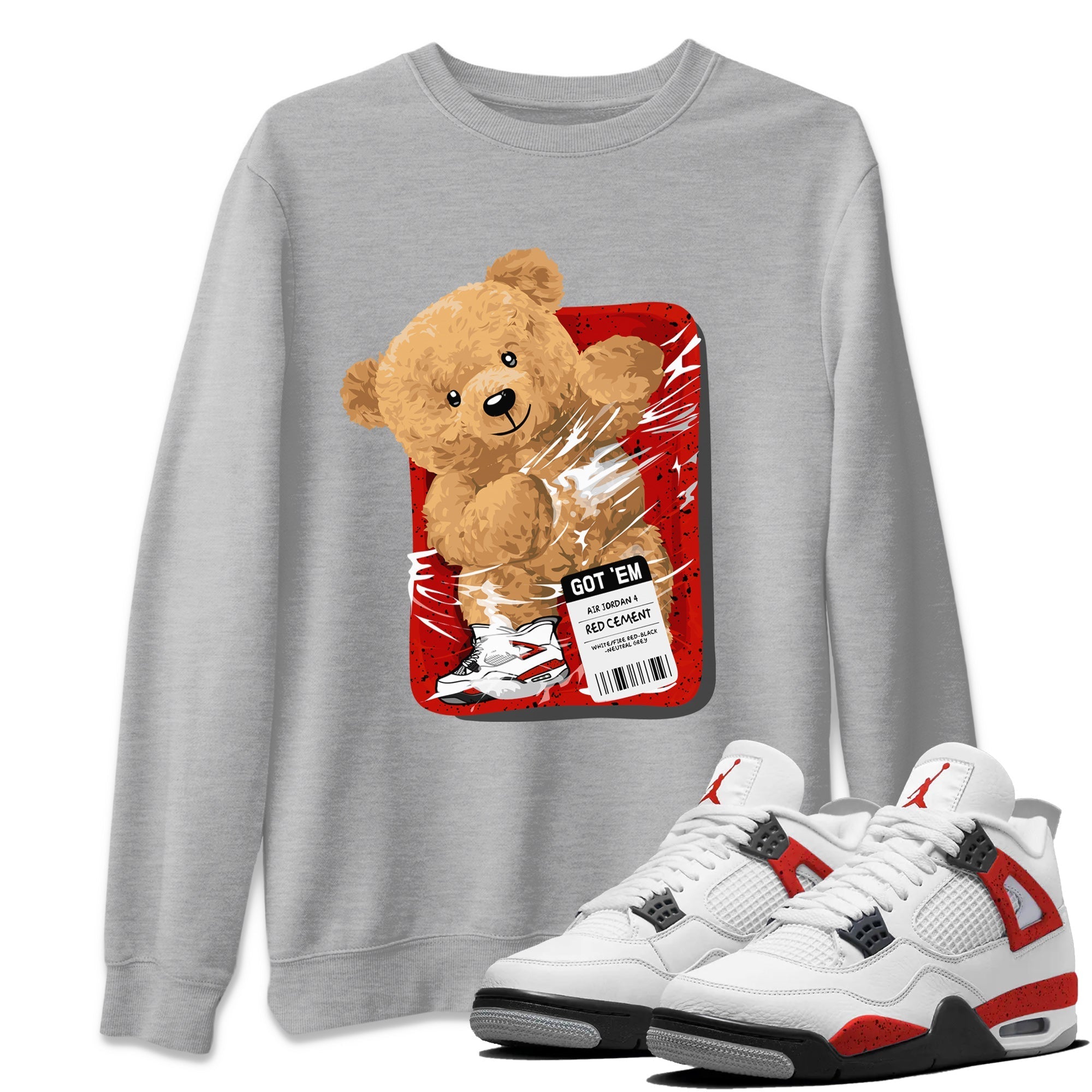 Packaged Bear Unisex Tops - Air Jordan 4 Red Cement