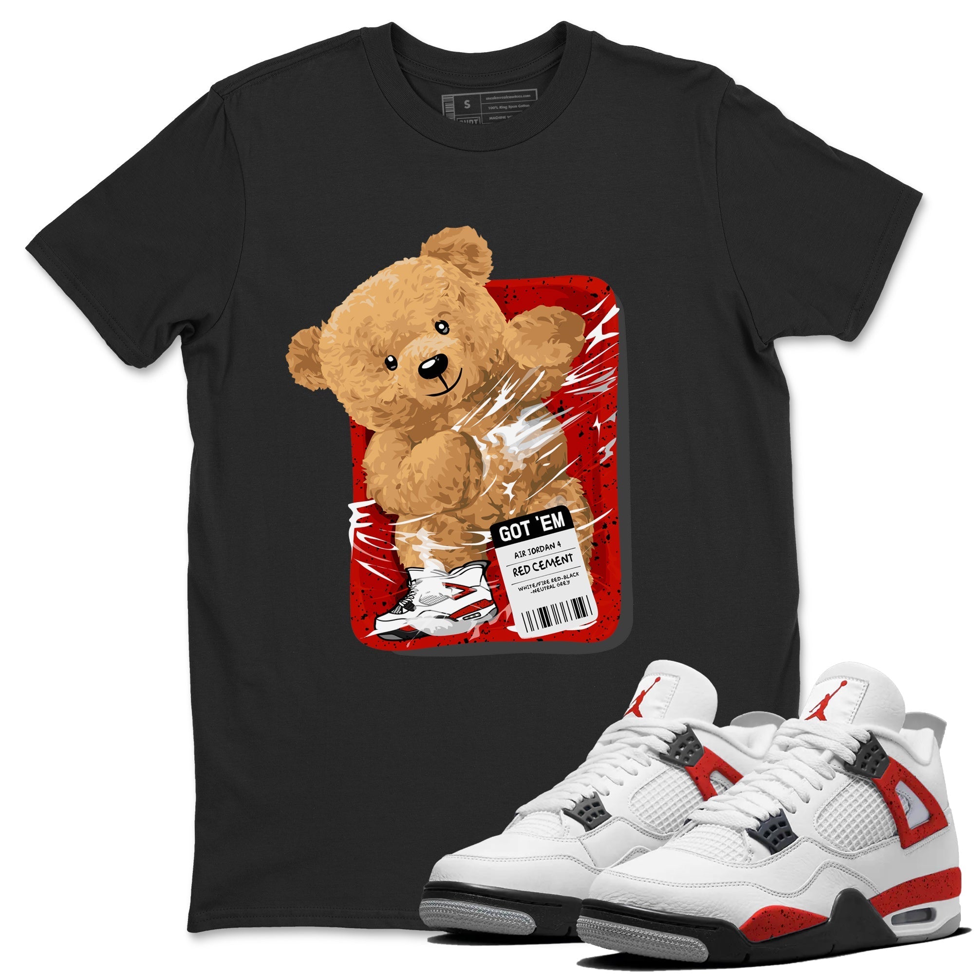 Packaged Bear Unisex Tops - Air Jordan 4 Red Cement