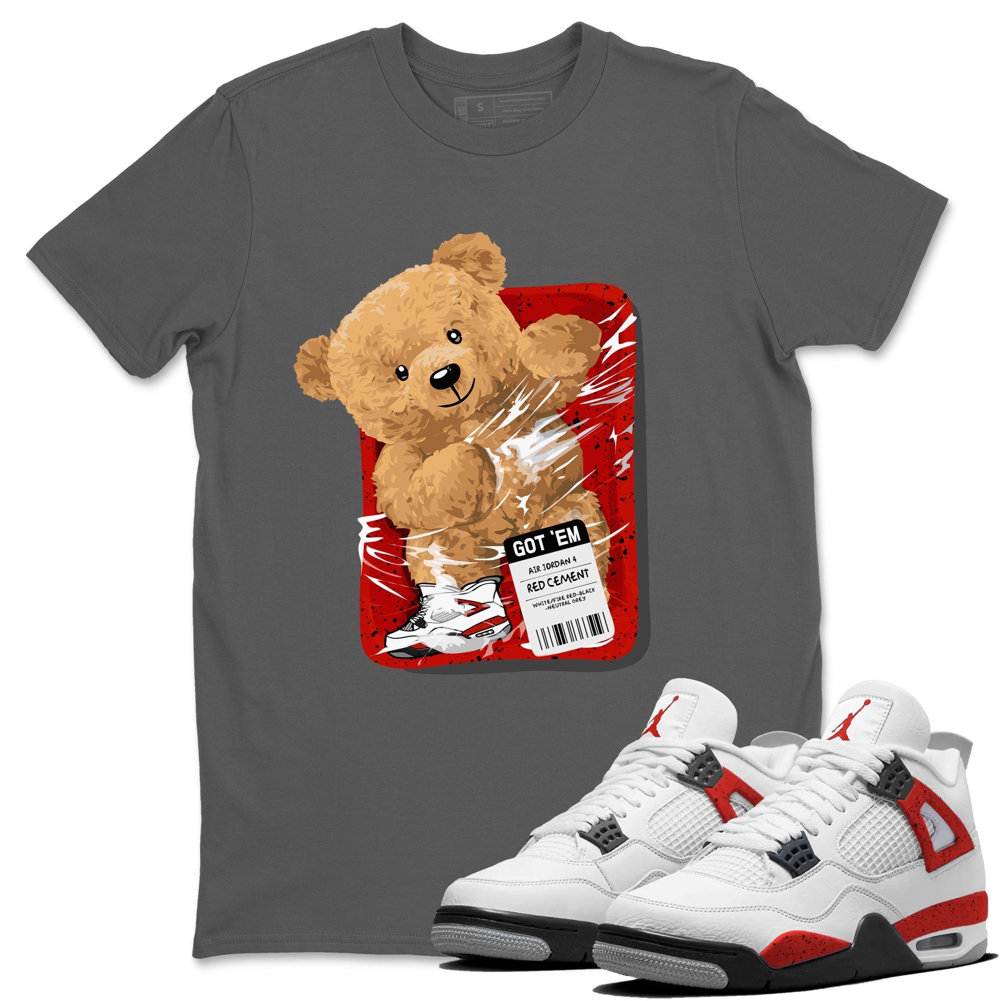 Packaged Bear Unisex Tops - Air Jordan 4 Red Cement