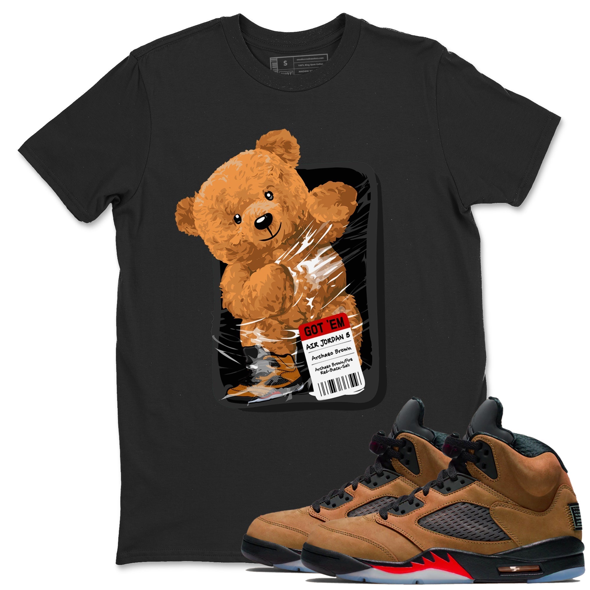 Packaged Bear snkmatch Tees - Air Jordan 5 Archaeo Brown