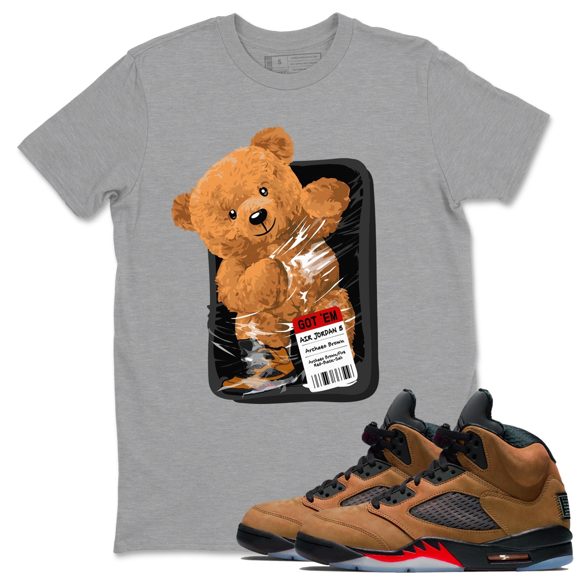 Packaged Bear snkmatch Tees - Air Jordan 5 Archaeo Brown