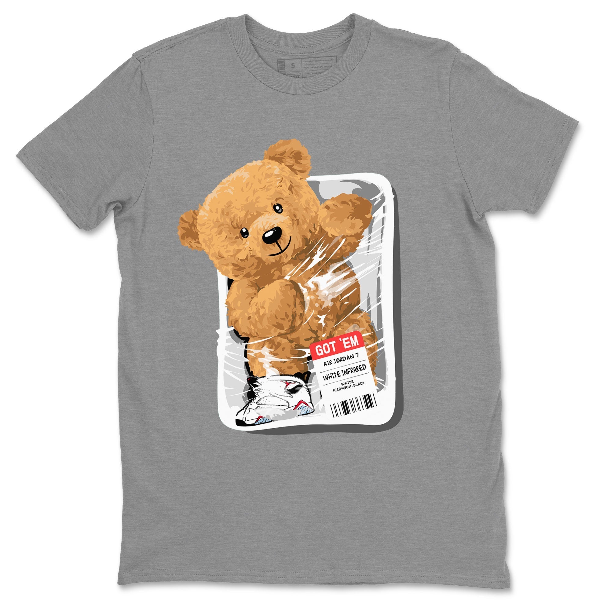 Packaged Bear Unisex Tops - Air Jordan 7 White Infrared