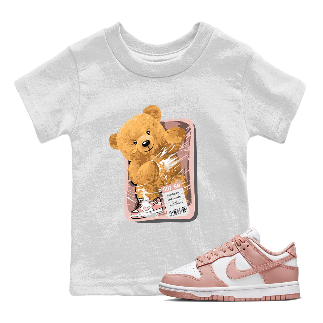 Packaged Bear snkmatch Tee Kids - Dunk Rose Whisper