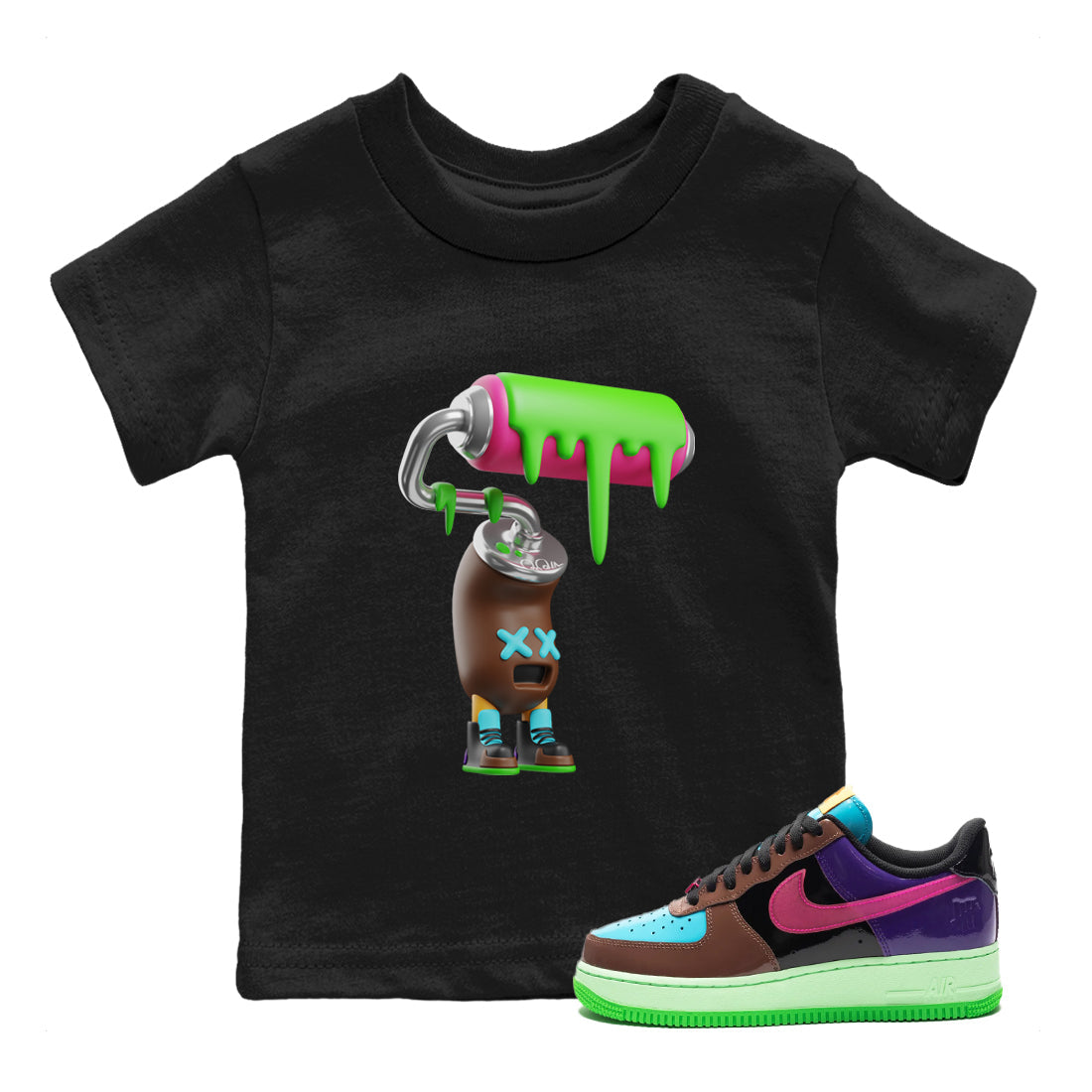 Paint Roller Kids Tops - Air Force 1 Undefeated Fauna Brown