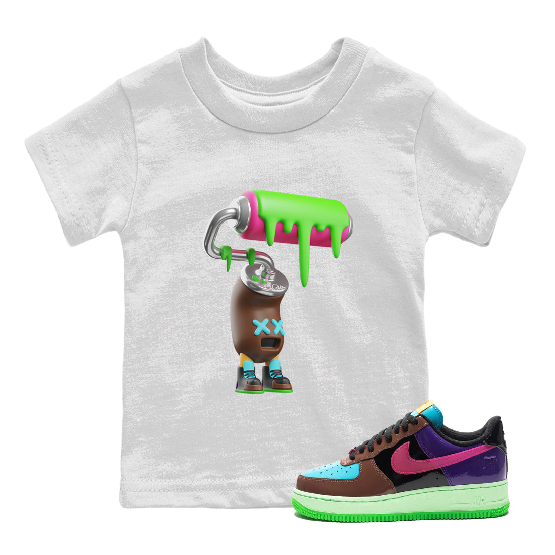 Paint Roller Kids Tops - Air Force 1 Undefeated Fauna Brown