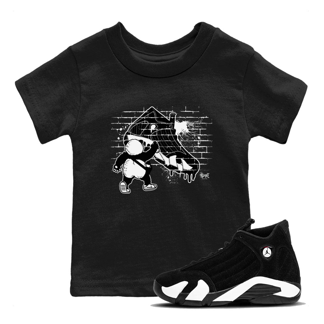 Panda Artist snkmatch Tees Kids - Air Jordan 14 Panda