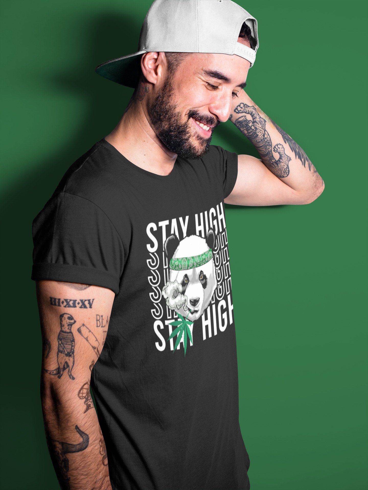 Panda Stay High Unisex Tops - Air Jordan 3 Pine Green