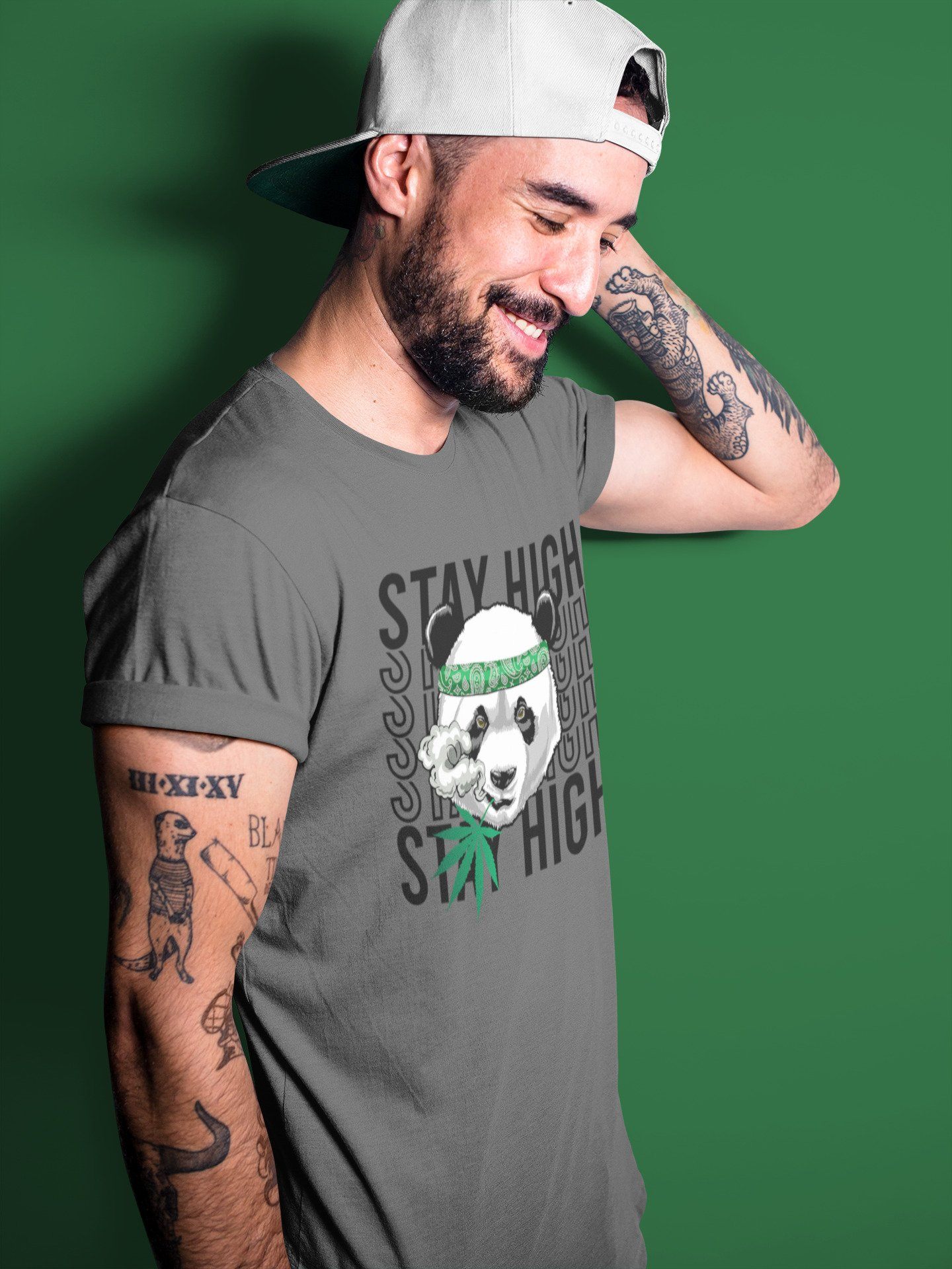 Panda Stay High Unisex Tops - Air Jordan 3 Pine Green