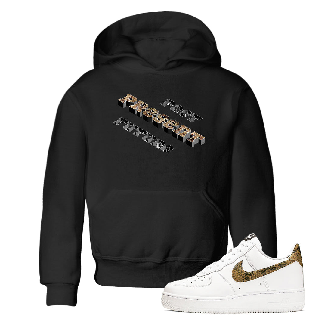 Past Present Future snkmatch Tees Kids - Air Force 1 Ivory Snake