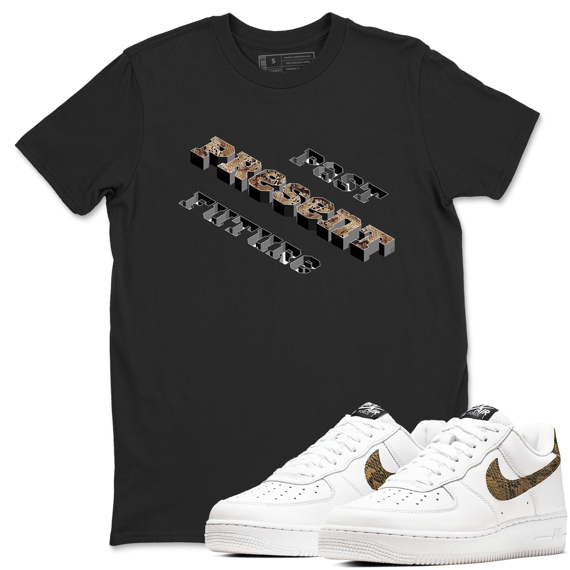 Past Present Future snkmatch Tees - Air Force 1 Ivory Snake