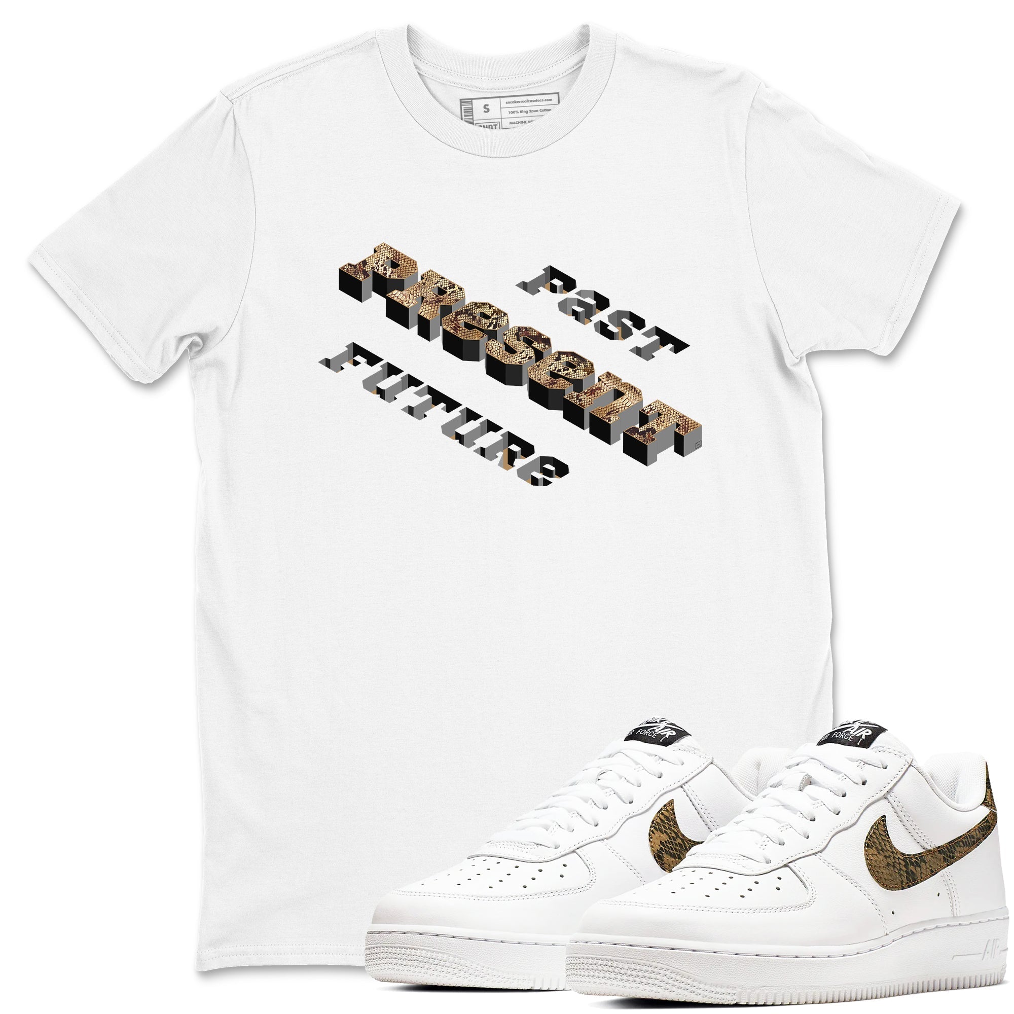 Past Present Future snkmatch Tees - Air Force 1 Ivory Snake