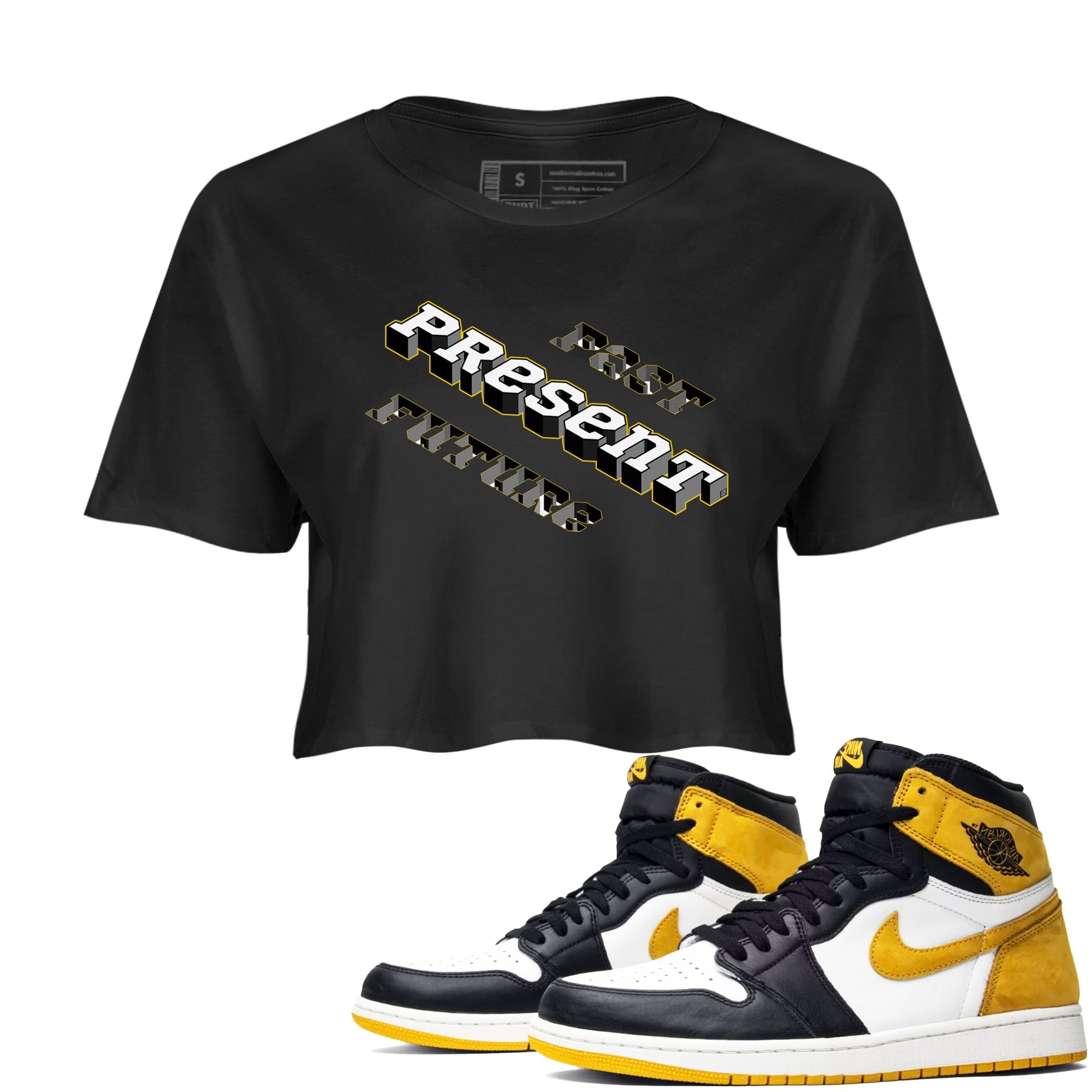 Past Present Future snkmatch Women's Top - Air Jordan 1 Yellow Ochre