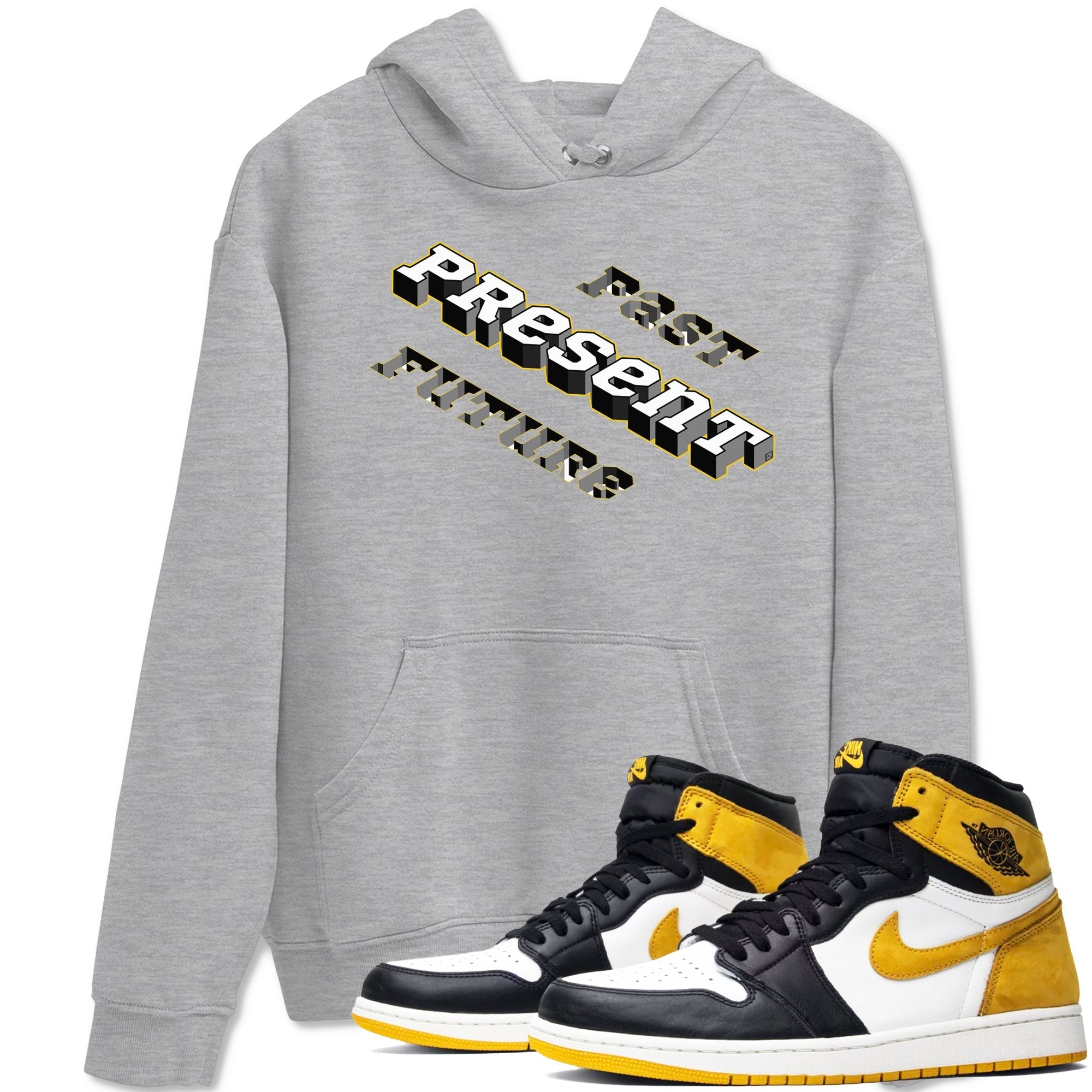 Past Present Future snkmatch Tees - Air Jordan 1 Yellow Ochre