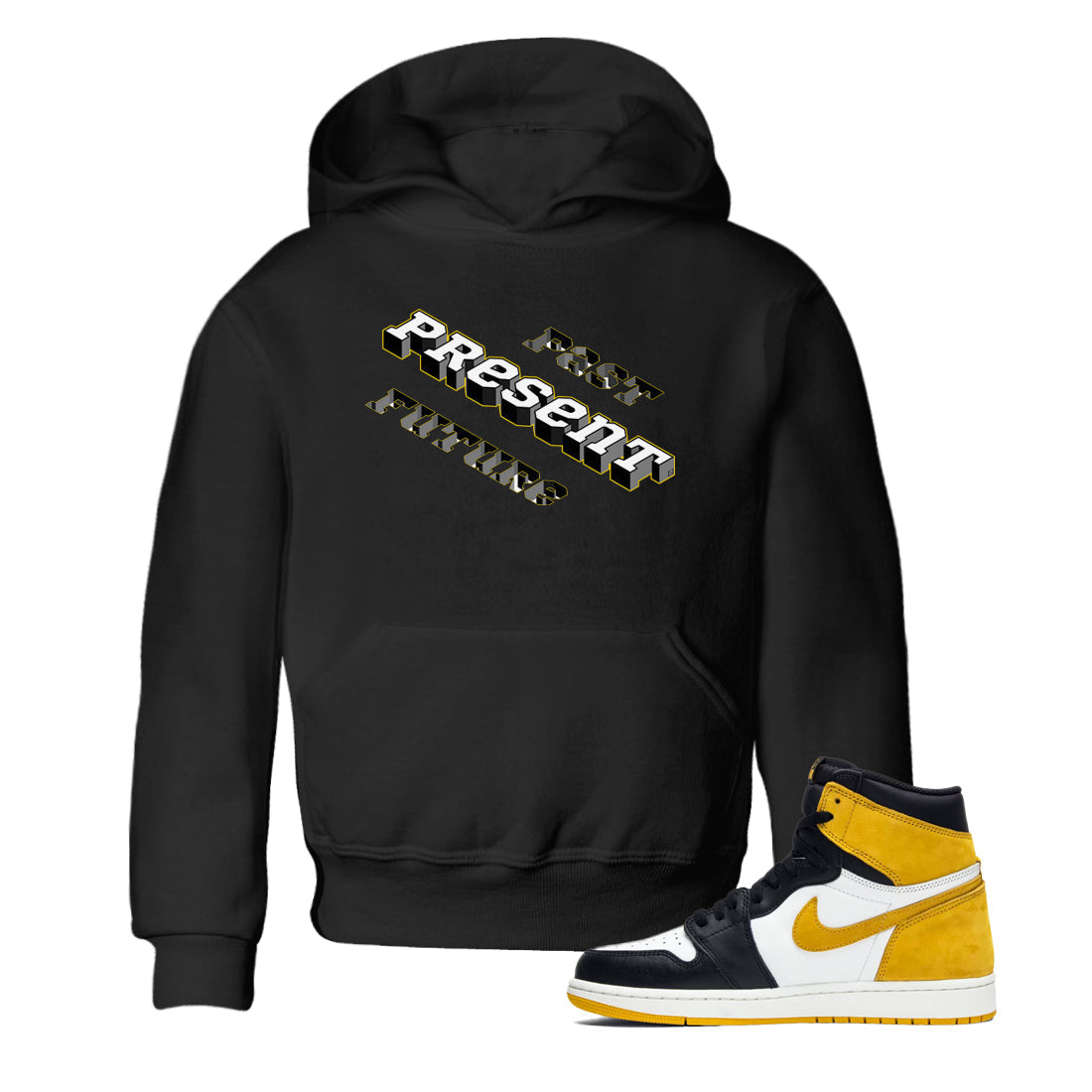 Past Present Future snkmatch Tees Kids - Air Jordan 1 Yellow Ochre