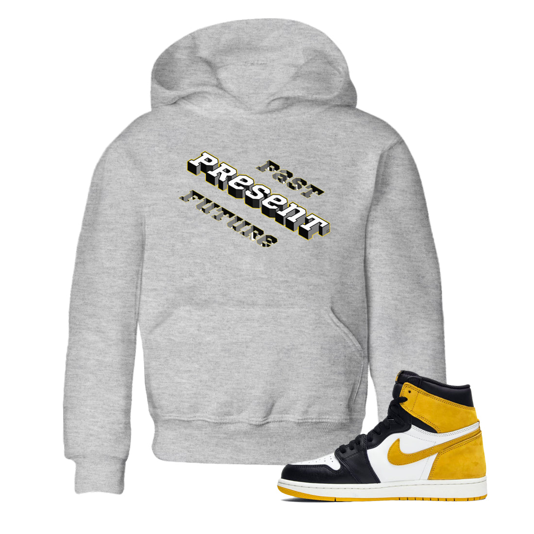 Past Present Future snkmatch Tees Kids - Air Jordan 1 Yellow Ochre