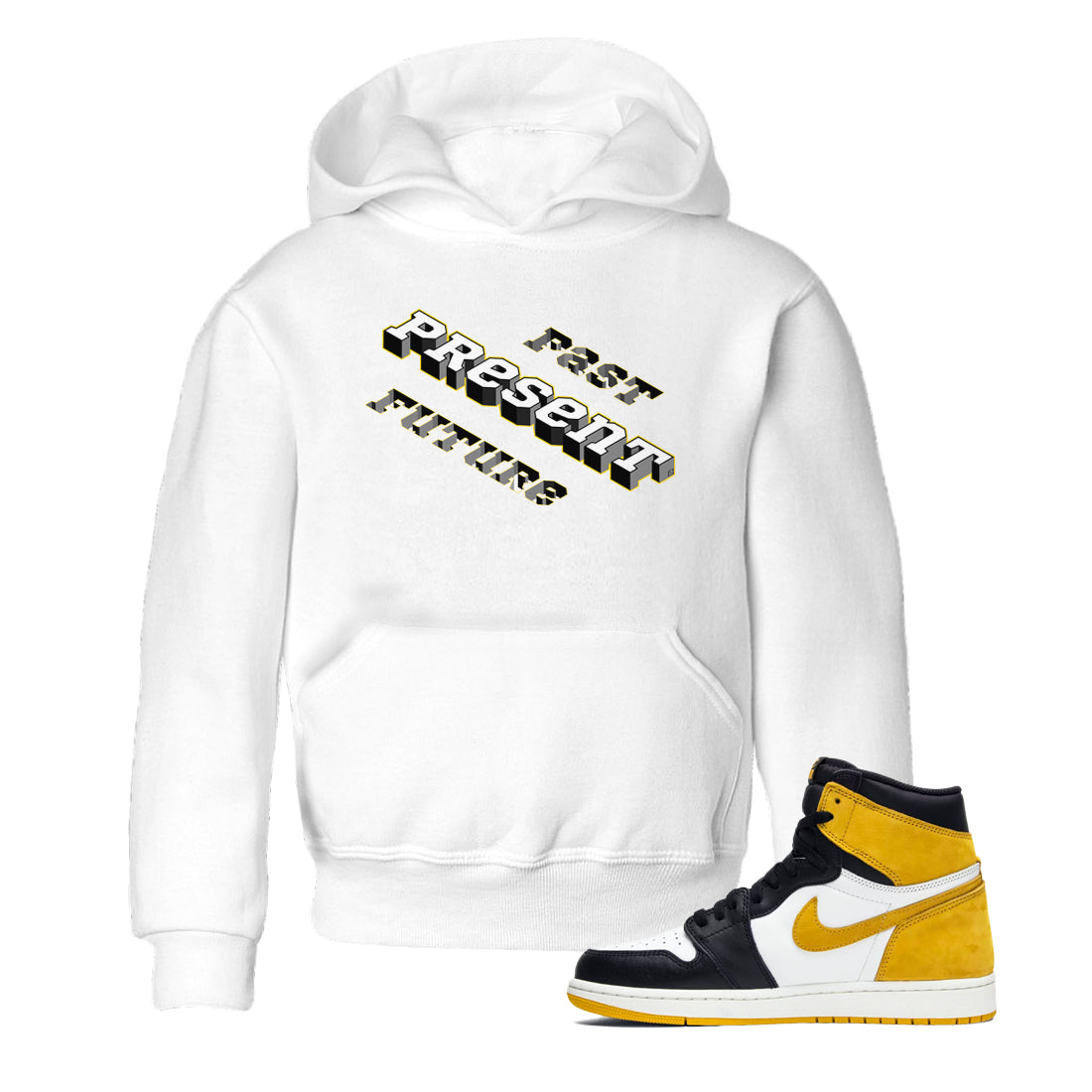 Past Present Future snkmatch Tees Kids - Air Jordan 1 Yellow Ochre
