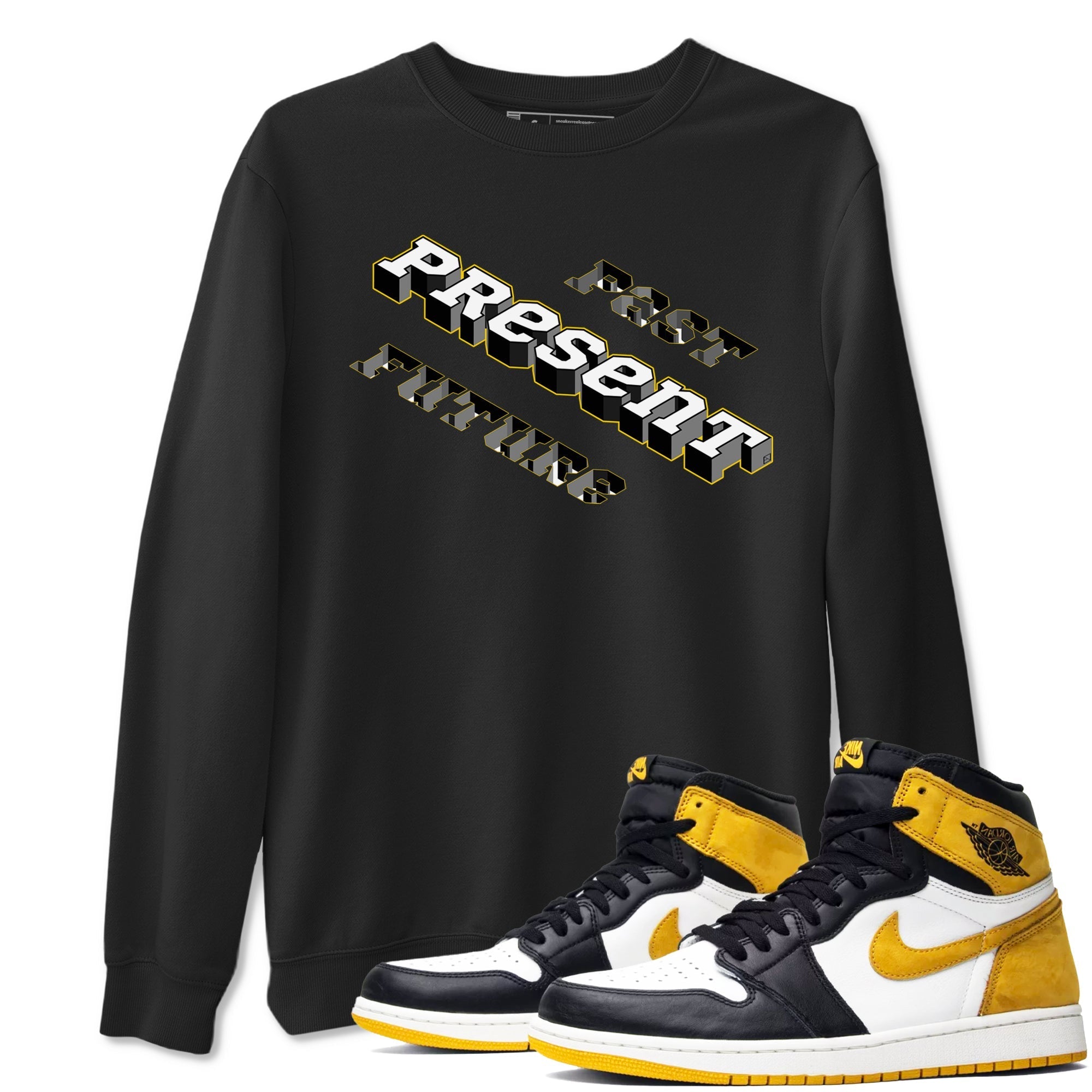 Past Present Future snkmatch Tees - Air Jordan 1 Yellow Ochre