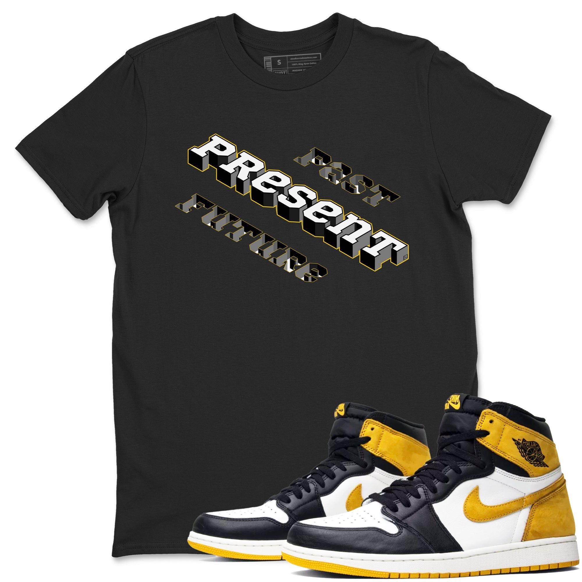 Past Present Future snkmatch Tees - Air Jordan 1 Yellow Ochre