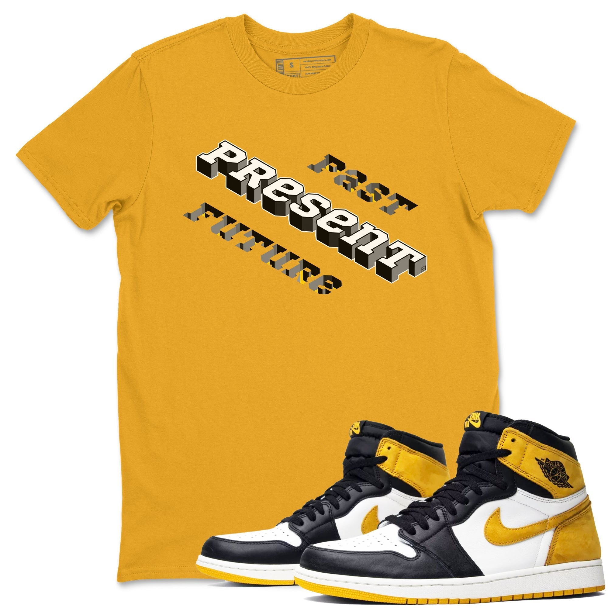 Past Present Future snkmatch Tees - Air Jordan 1 Yellow Ochre