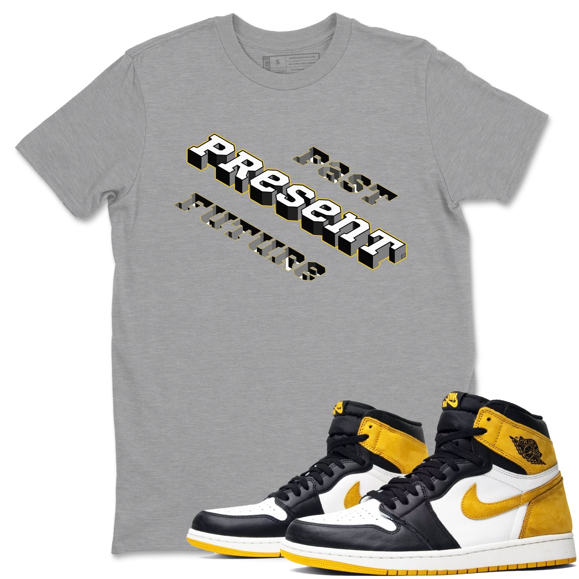 Past Present Future snkmatch Tees - Air Jordan 1 Yellow Ochre