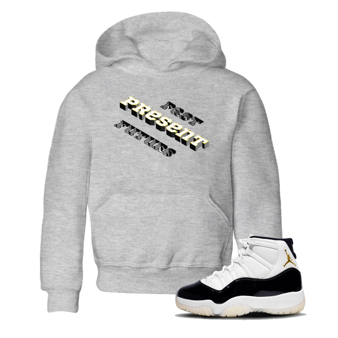 Past Present Future snkmatch Tees Kids - Air Jordan 11 Gratitude