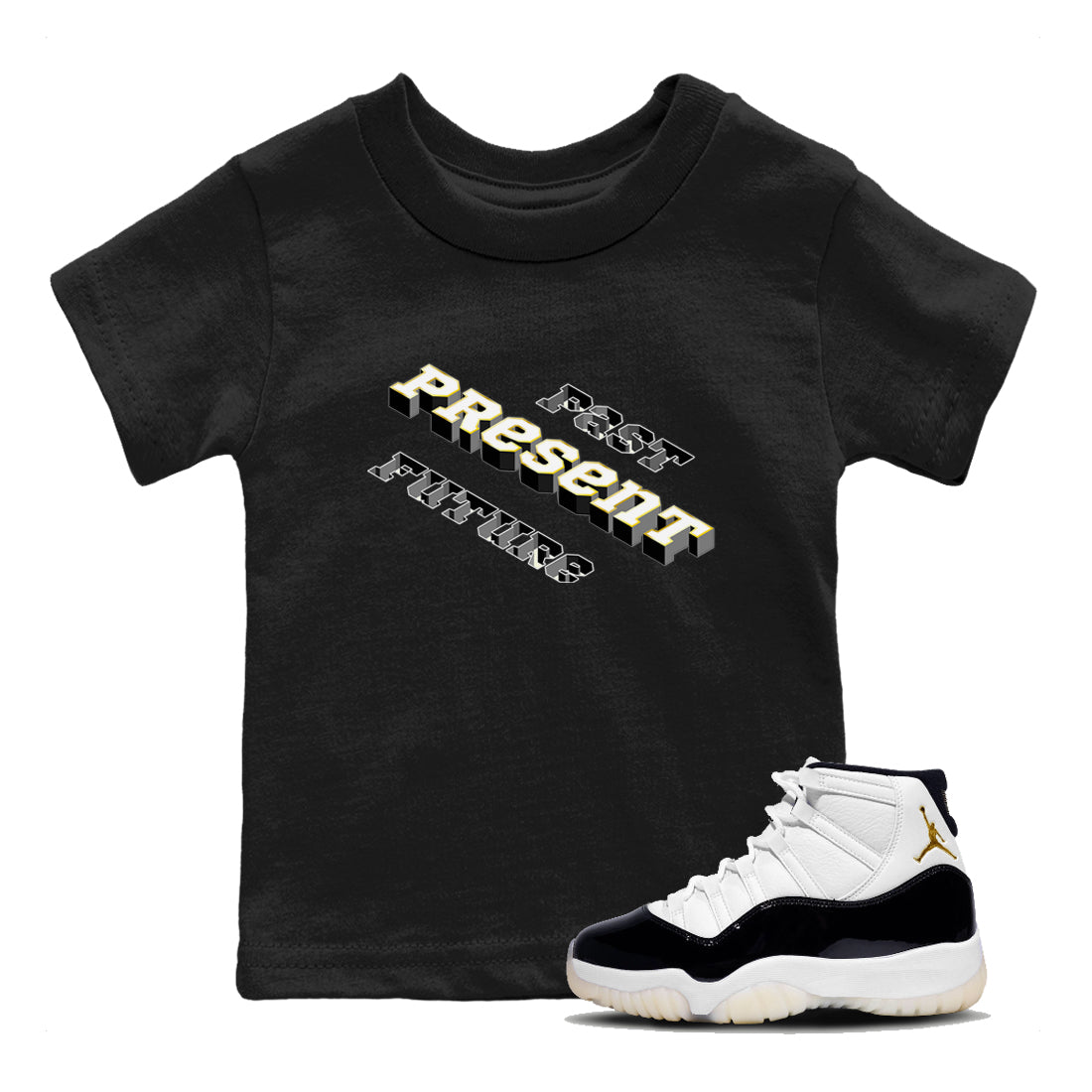 Past Present Future snkmatch Tees Kids - Air Jordan 11 Gratitude