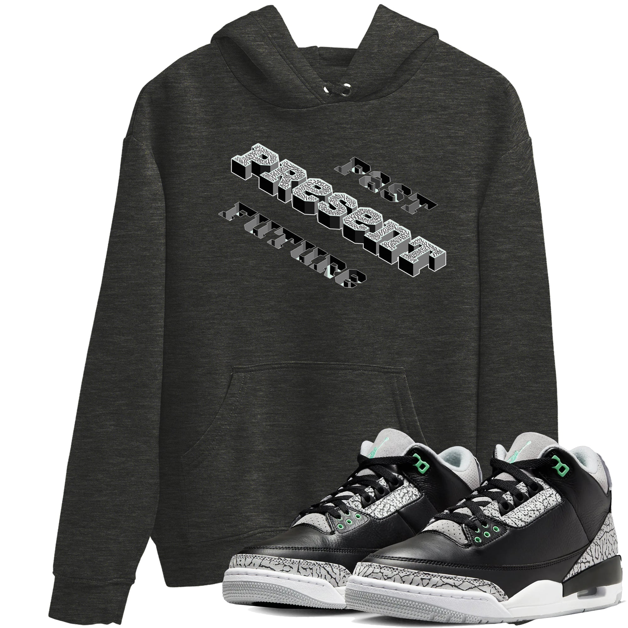 Past Present Future snkmatch Tees - Air Jordan 3 Green Glow