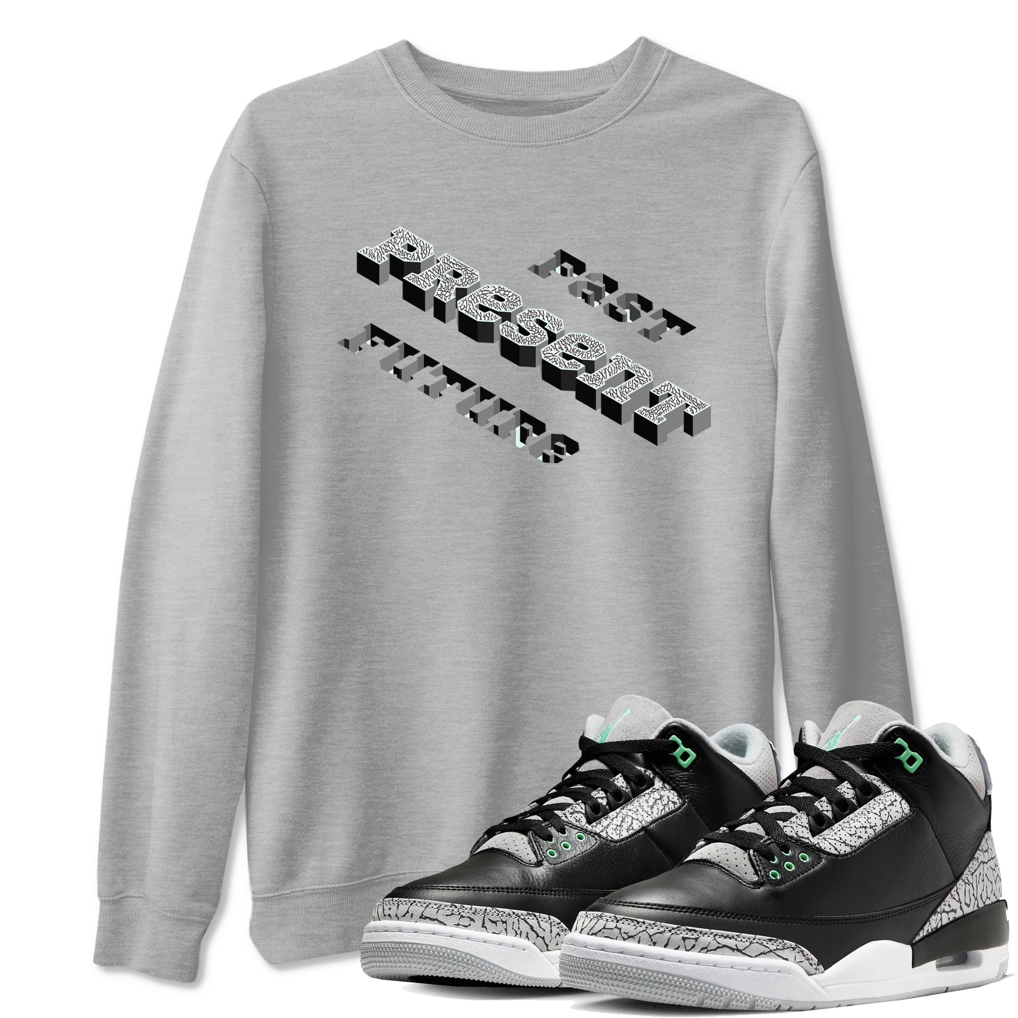 Past Present Future snkmatch Tees - Air Jordan 3 Green Glow