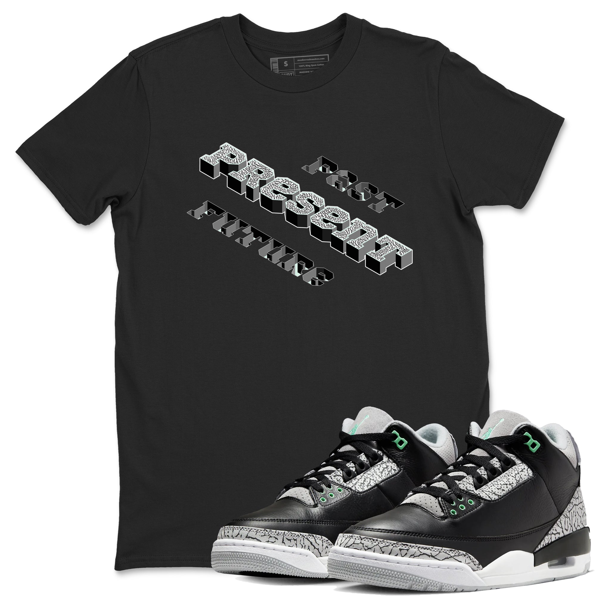 Past Present Future snkmatch Tees - Air Jordan 3 Green Glow