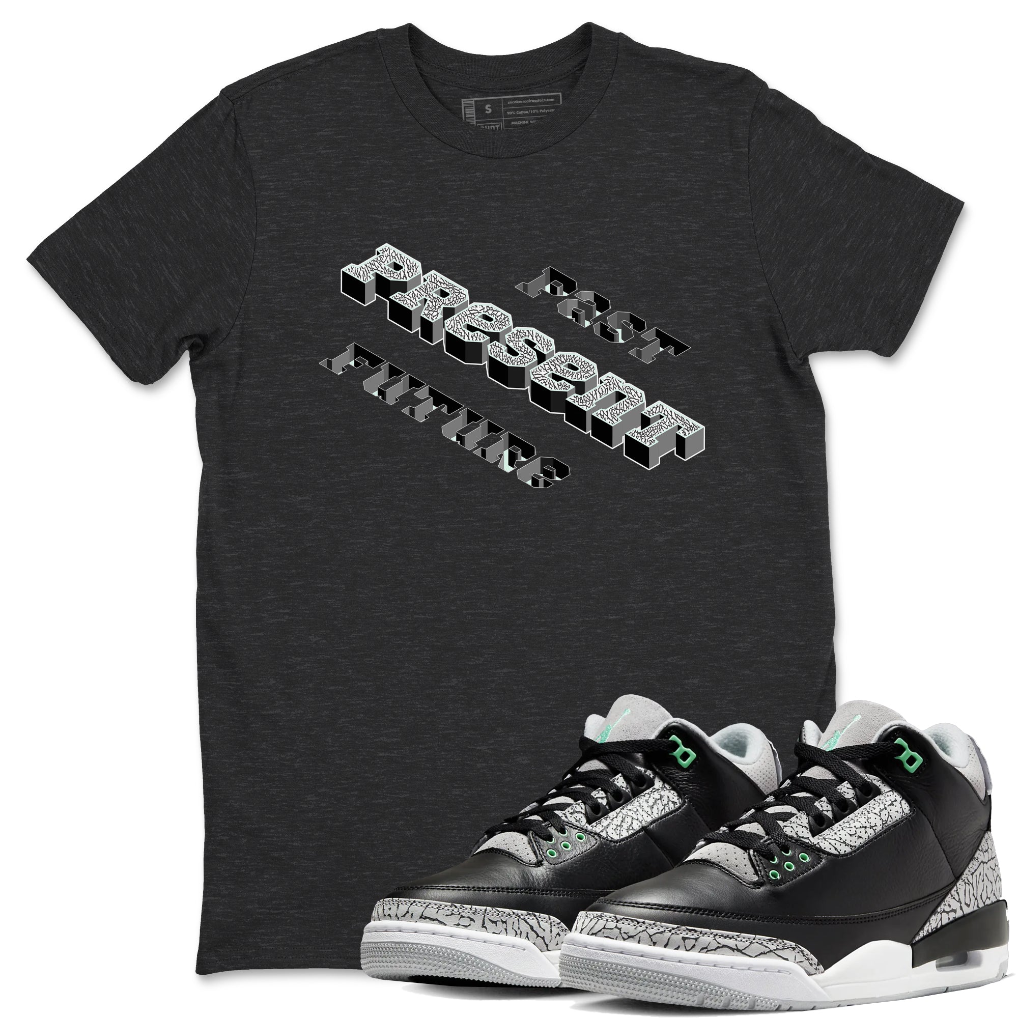 Past Present Future snkmatch Tees - Air Jordan 3 Green Glow