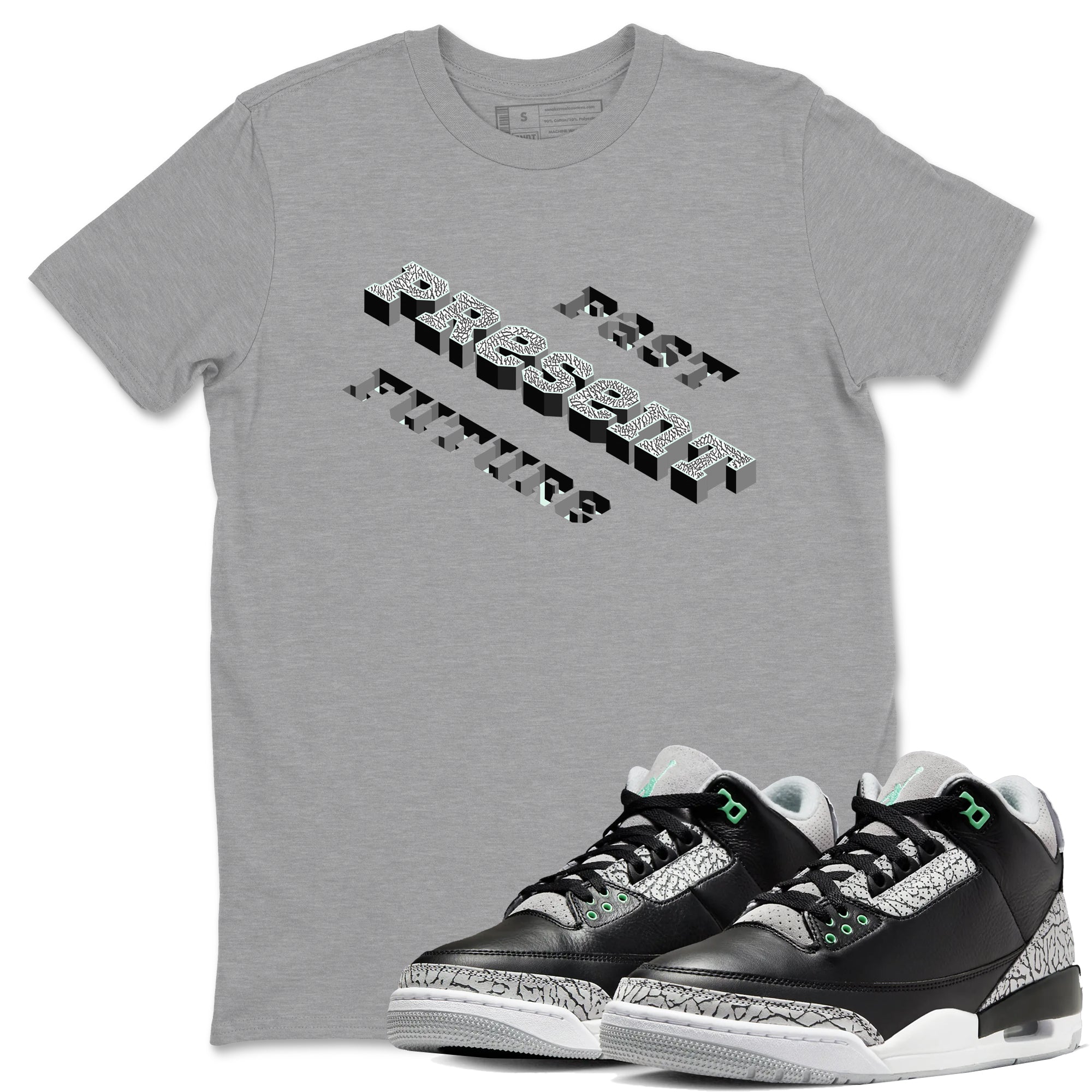 Past Present Future snkmatch Tees - Air Jordan 3 Green Glow