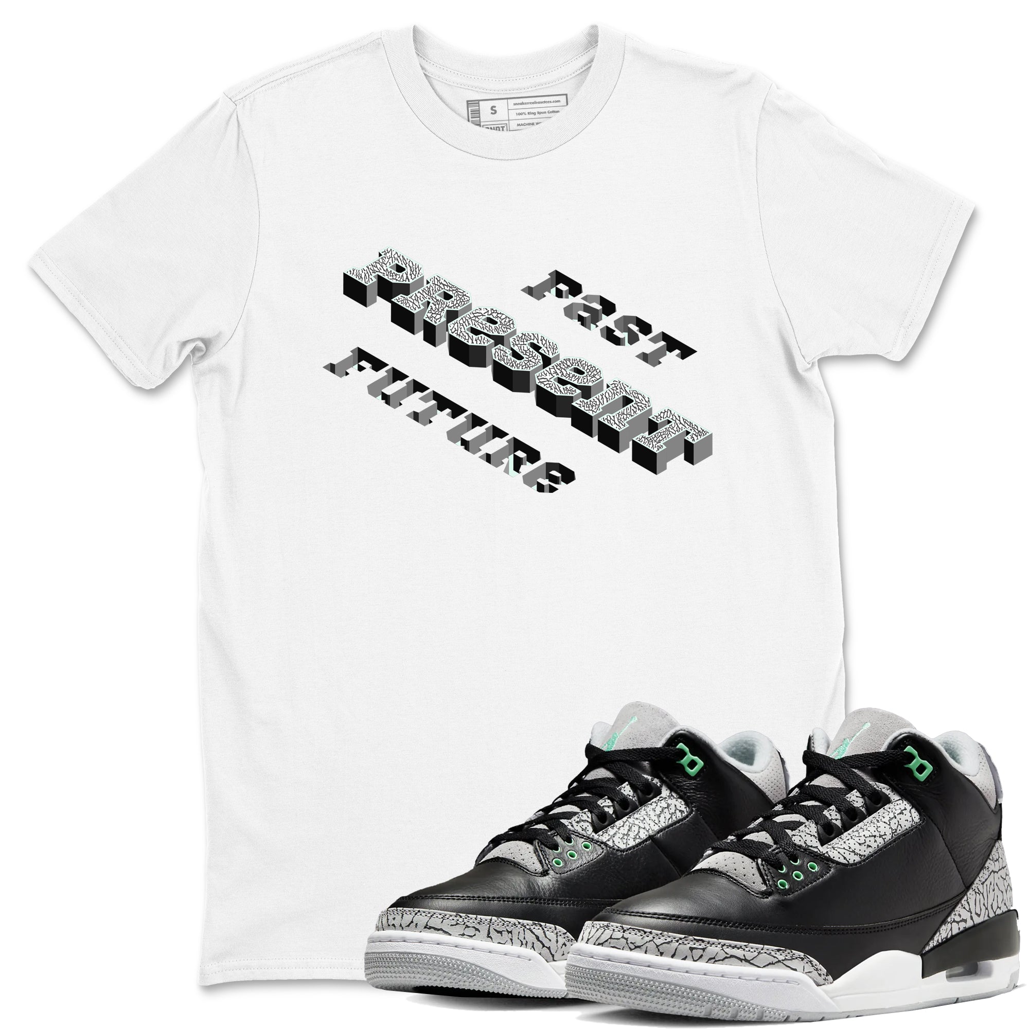 Past Present Future snkmatch Tees - Air Jordan 3 Green Glow