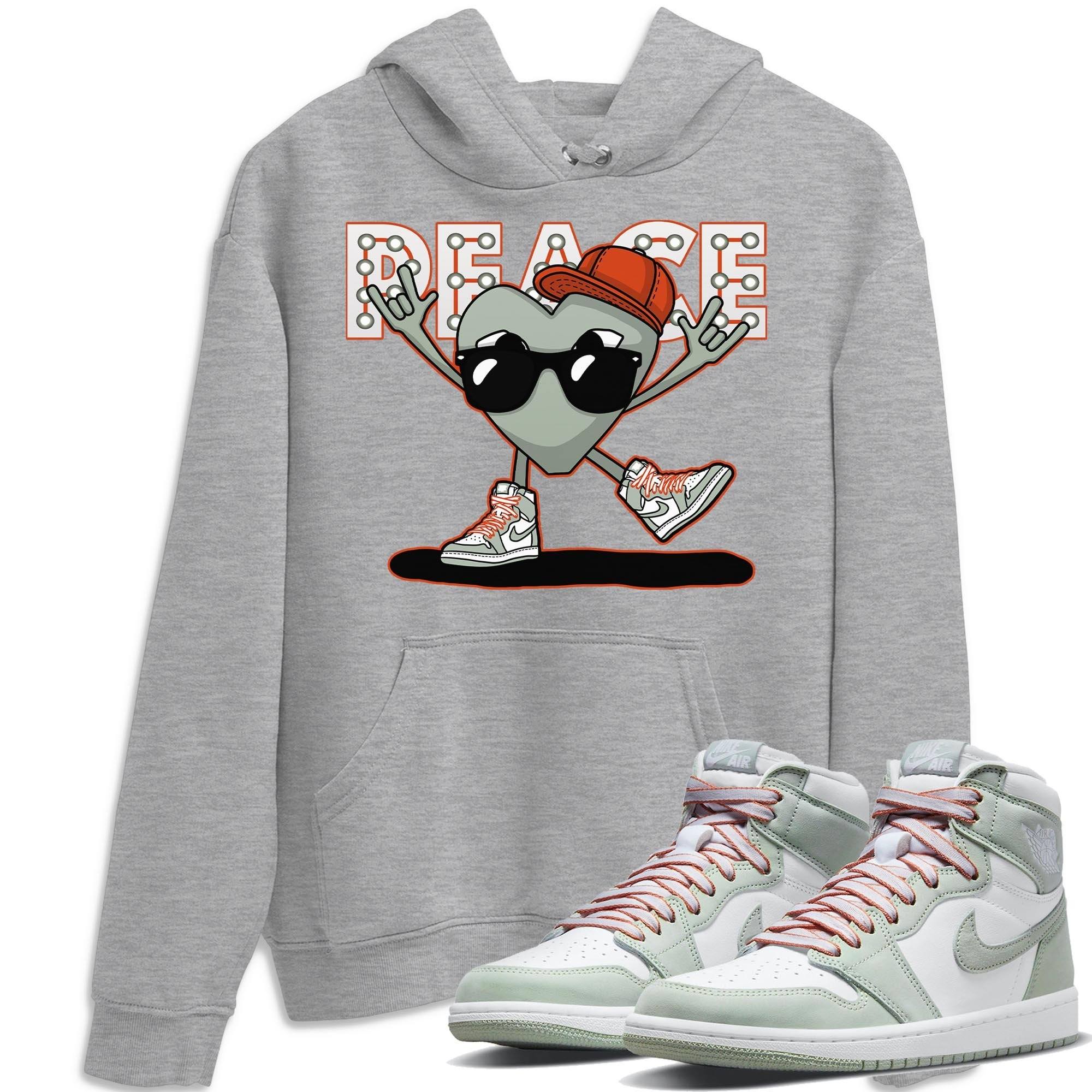 Peace Heart Unisex Tops - Air Jordan 1 Seafoam