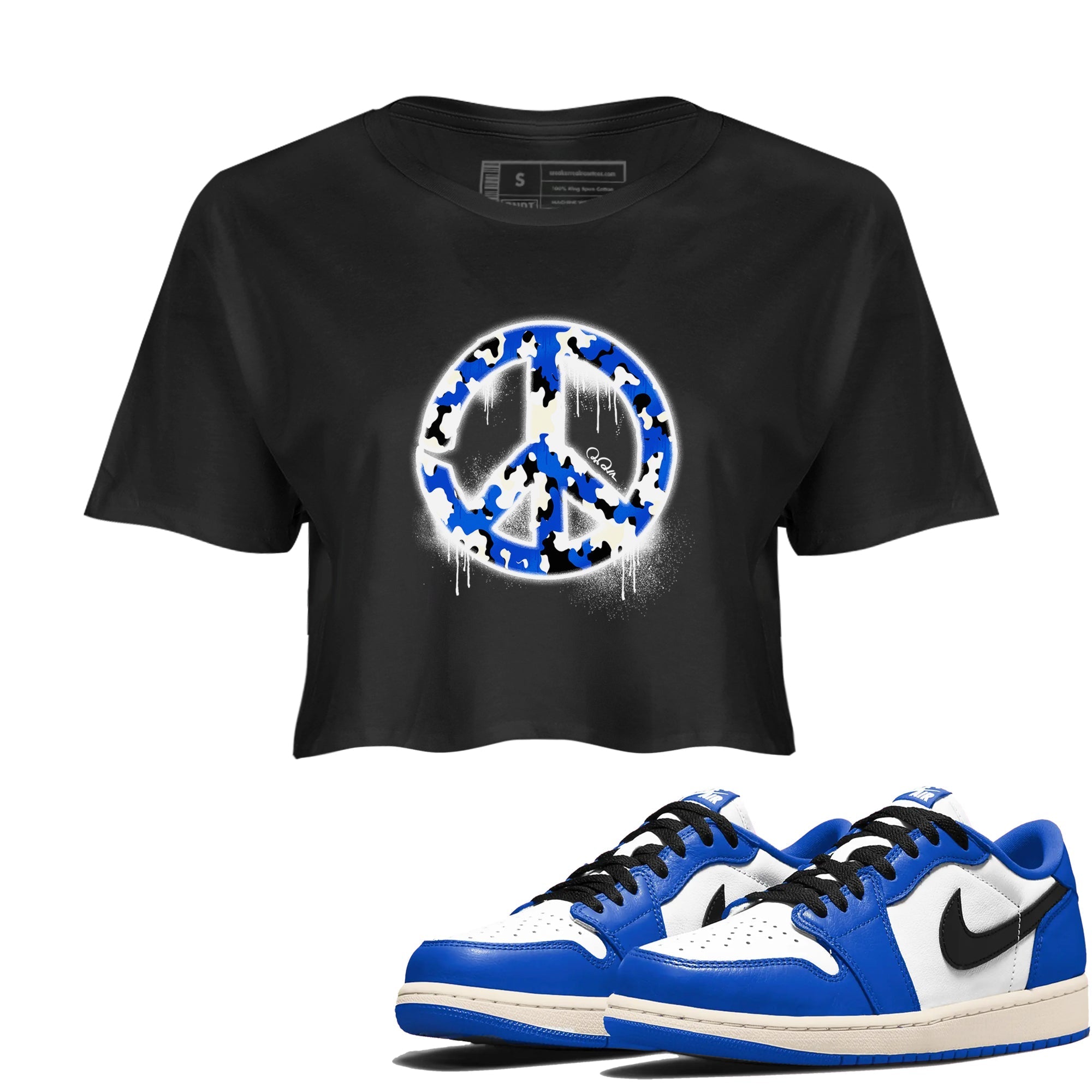 Peace Sign snkmatch Women's Top - Air Jordan 1 Game Royal