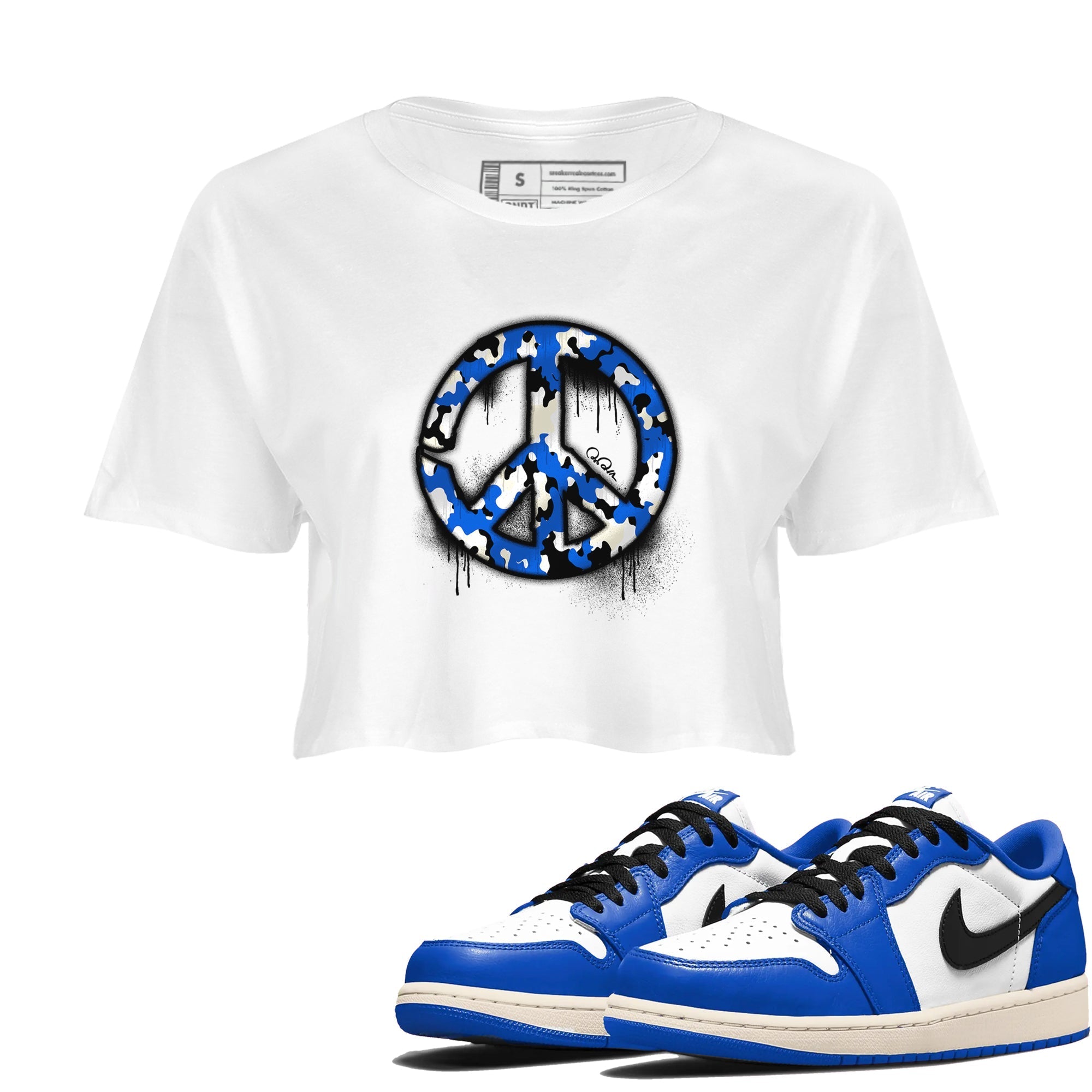 Peace Sign snkmatch Women's Top - Air Jordan 1 Game Royal