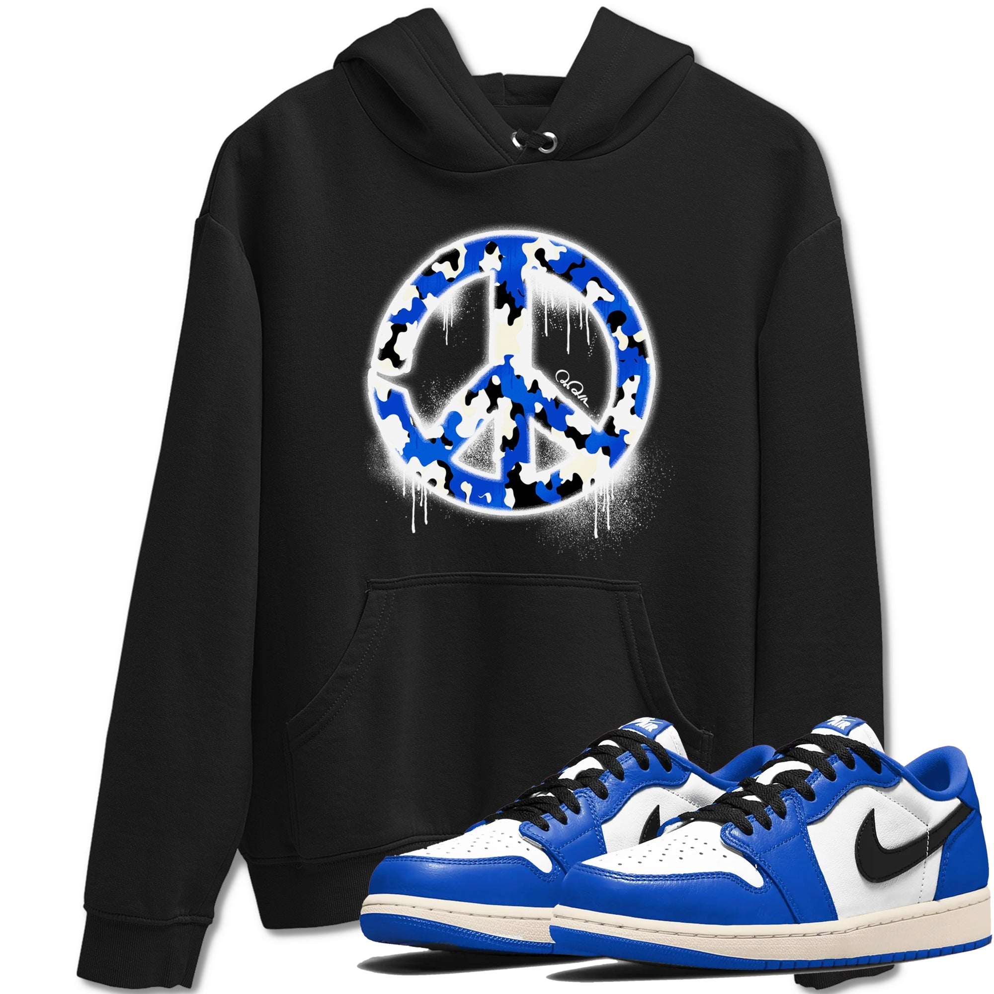 Peace Sign snkmatch Tees - Air Jordan 1 Game Royal