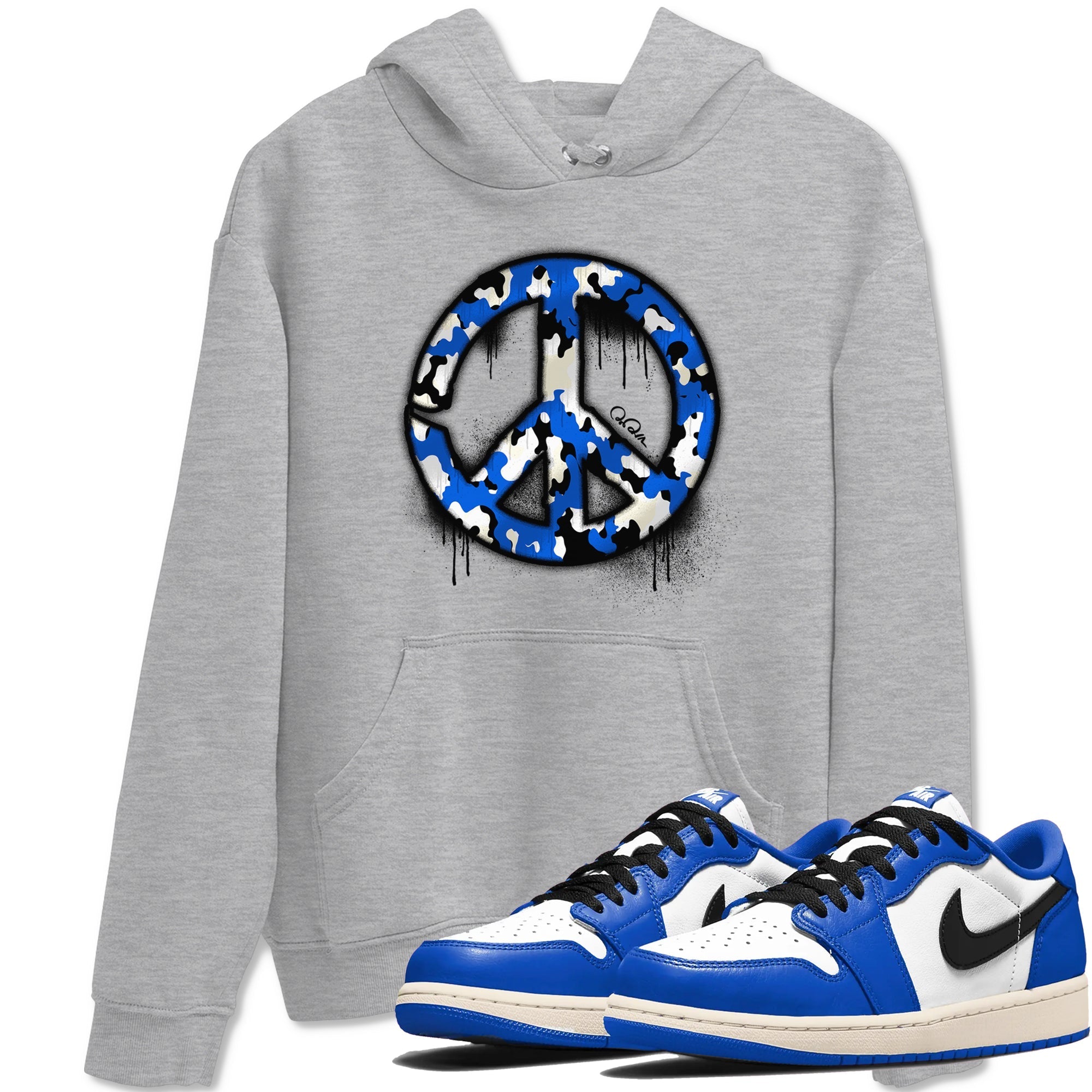 Peace Sign snkmatch Tees - Air Jordan 1 Game Royal