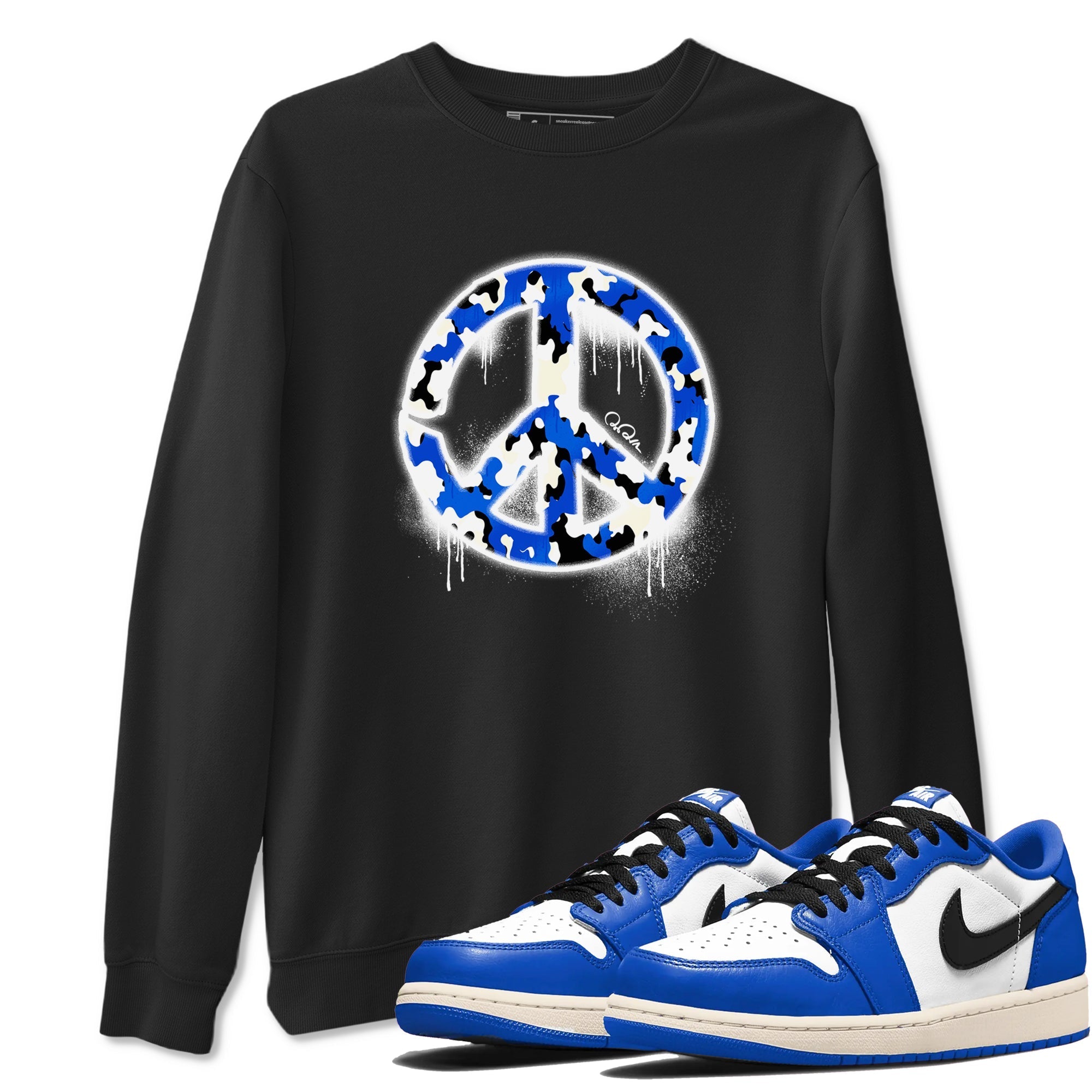 Peace Sign snkmatch Tees - Air Jordan 1 Game Royal