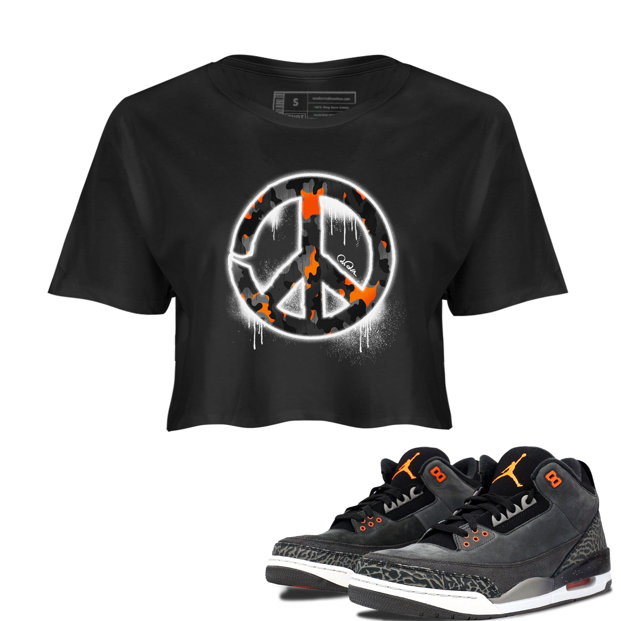Peace Sign snkmatch Women's Top - Air Jordan 3 Fear