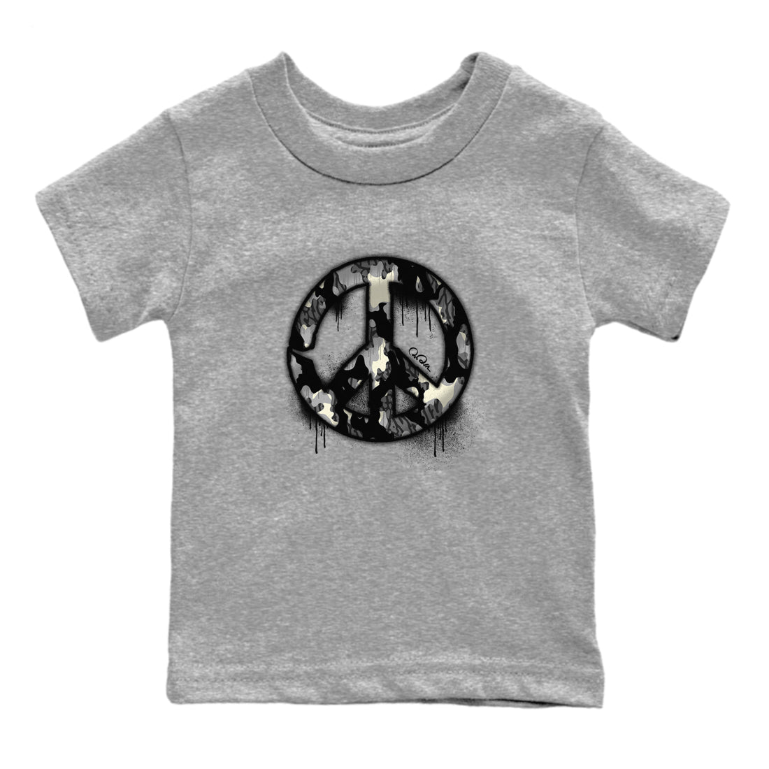 Peace Sign snkmatch Tee Kids - Air Jordan 3 Off Noir