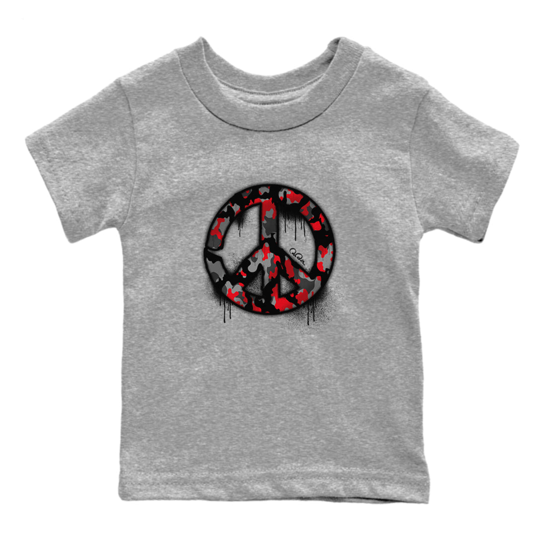 Peace Sign snkmatch Tee Kids - Air Jordan 4 Bred Reimagined