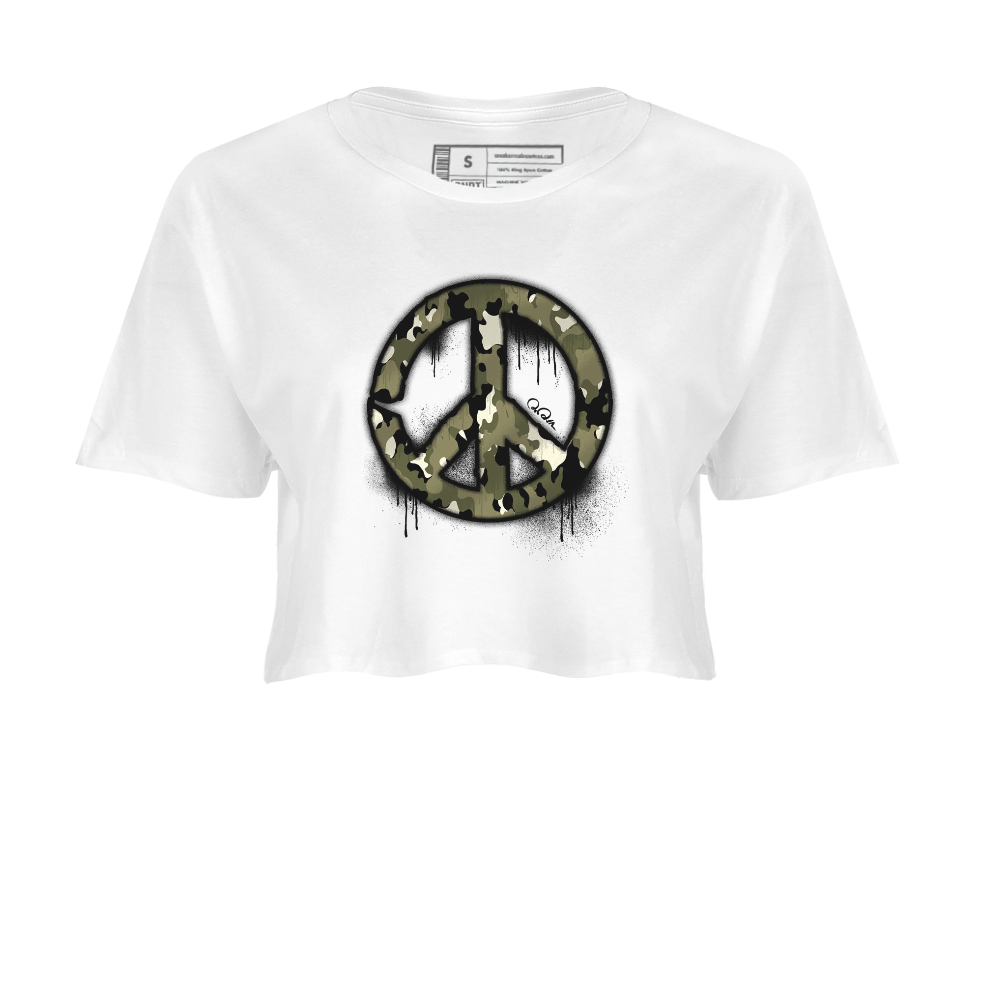 Peace Sign snkmatch Women's Top - Air Jordan 4 Medium Olive