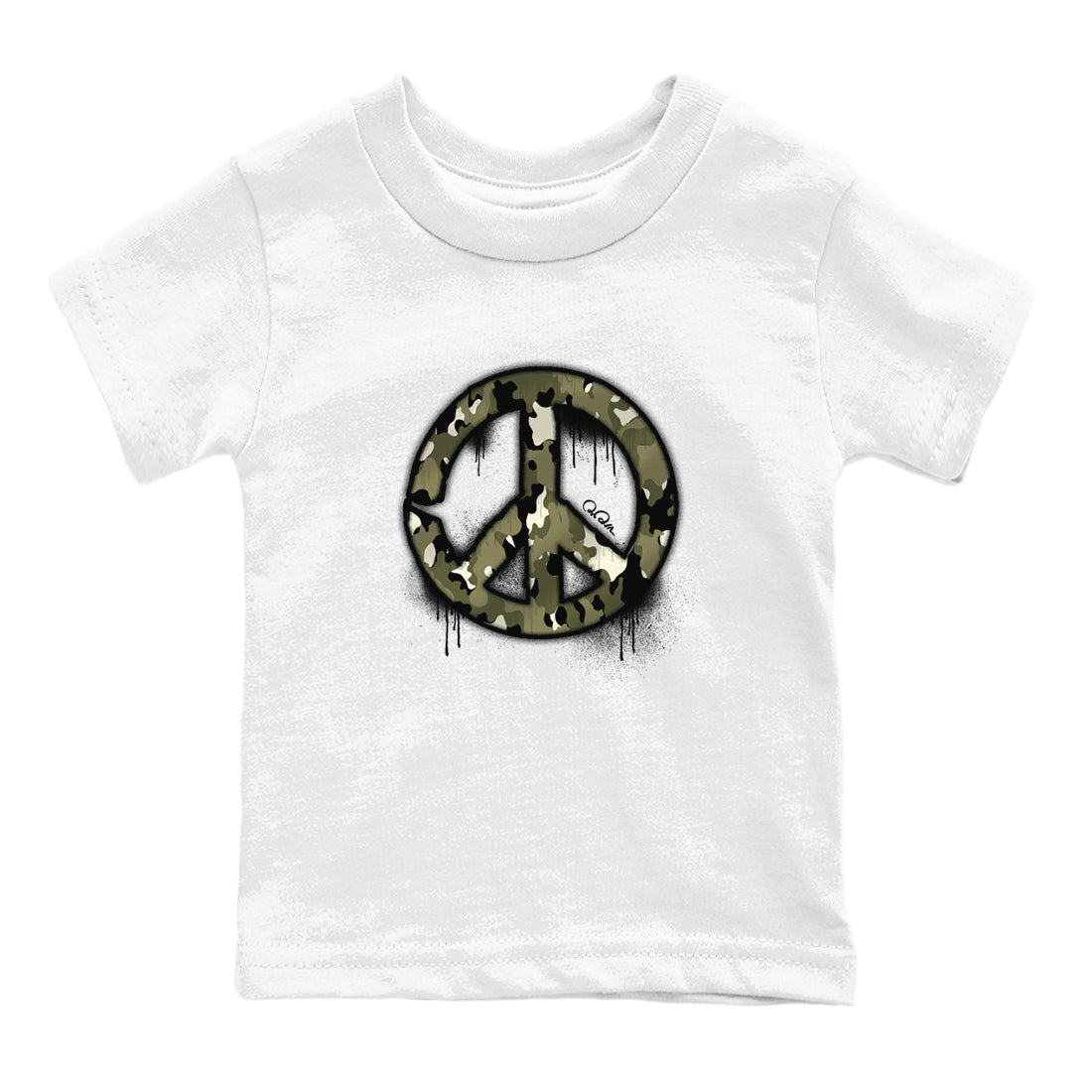 Peace Sign snkmatch Tee Kids - Air Jordan 4 Medium Olive