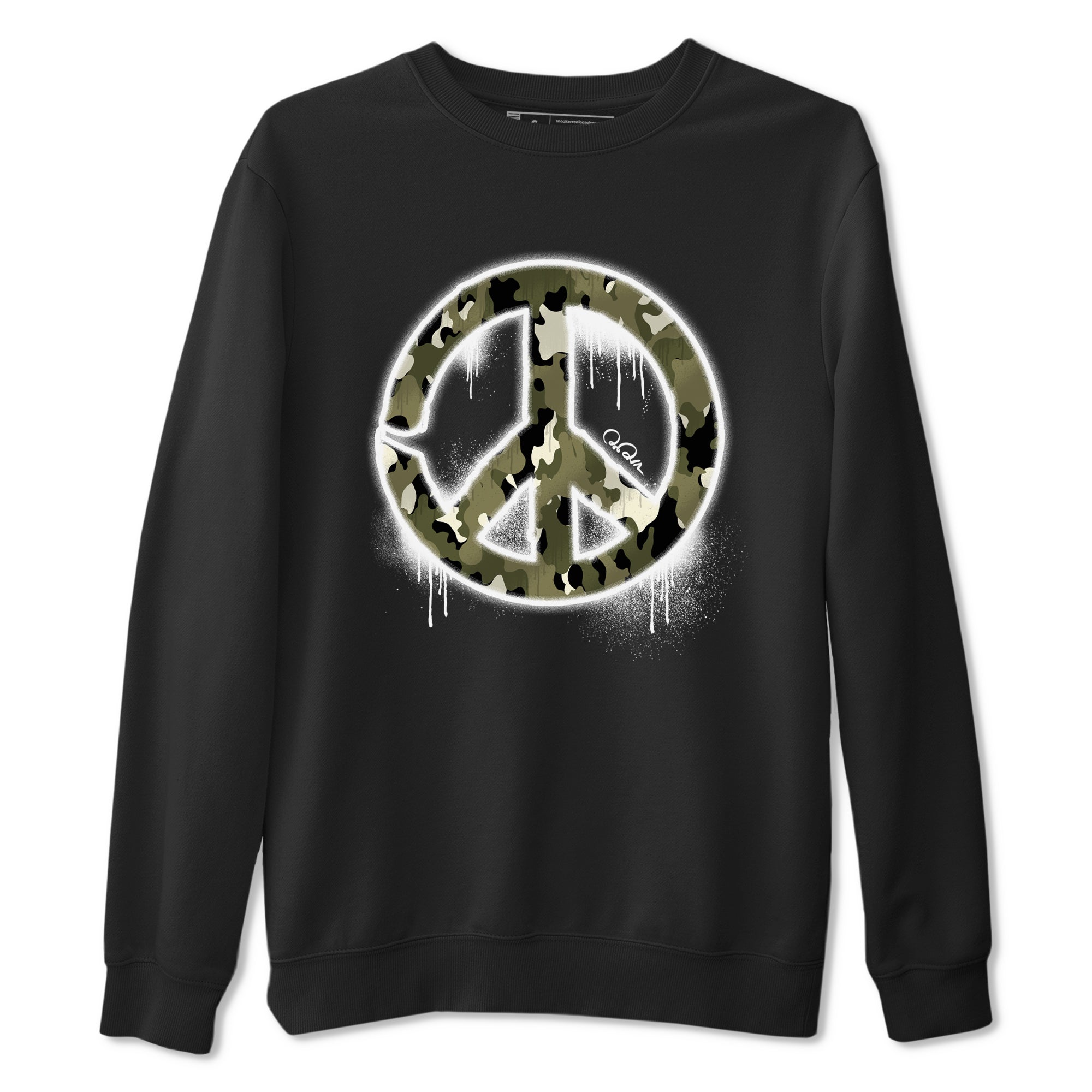 Peace Sign snkmatch Tee - Air Jordan 4 Medium Olive